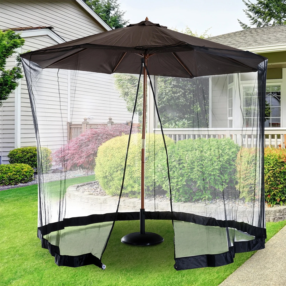 Umbrella/Table Mosquito Net - Black - The Garden Savant