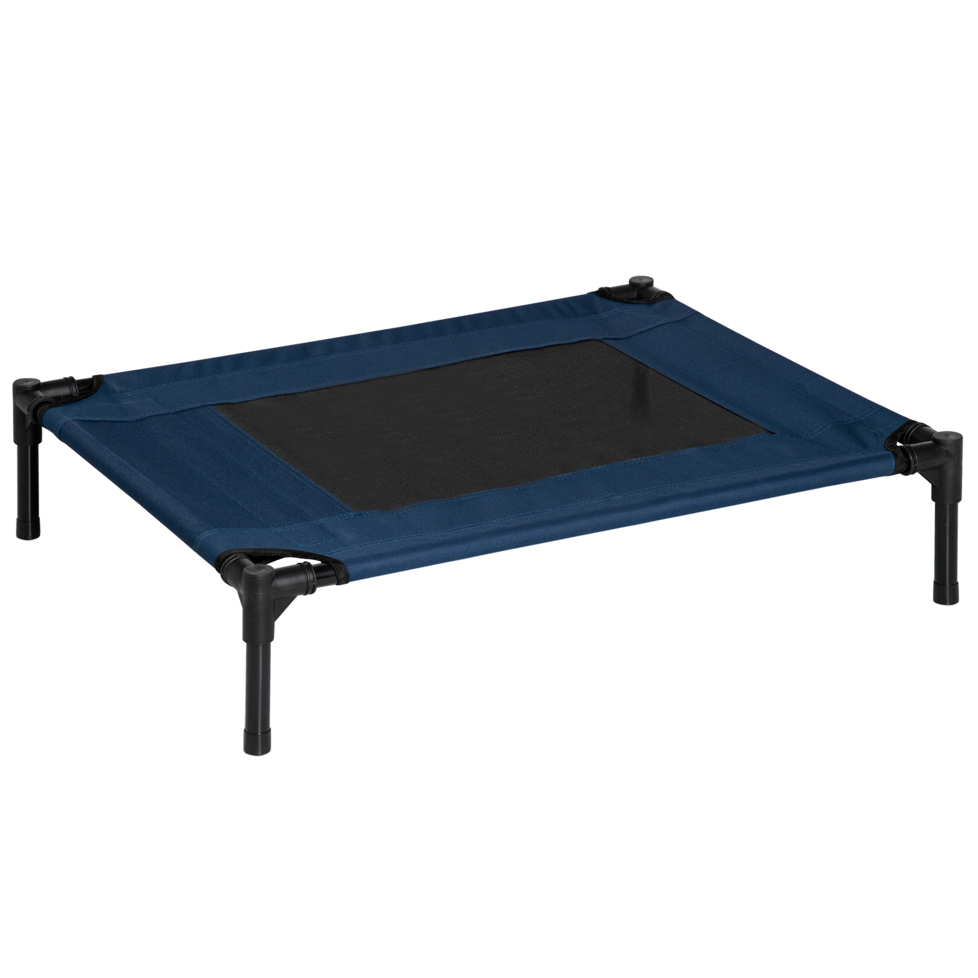 Dog Cat Puppy Pet Elevated Raised Cot Bed Portable Camping Basket-Blue (Medium) - Life Essentials