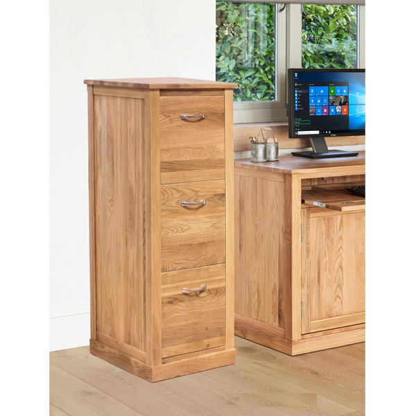 Harriet Contemporary Large Three Drawer Filing Cabinet - Oak - Vantage Point