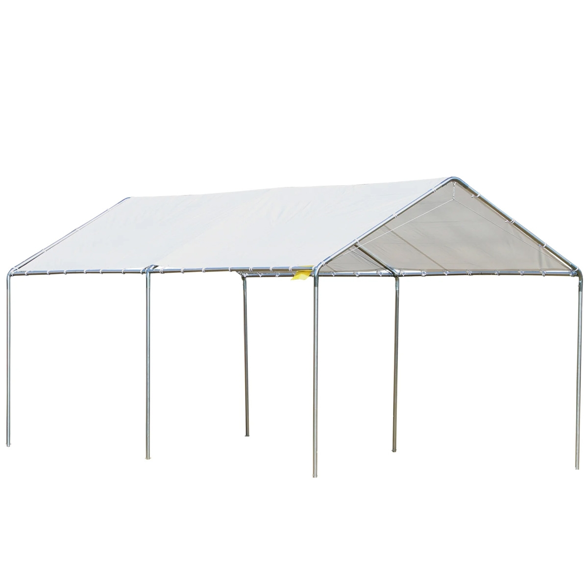 3x6m Heavy Duty Galvanized Steel Frame Canopy Vehicle Shelter - White - The Garden Savant