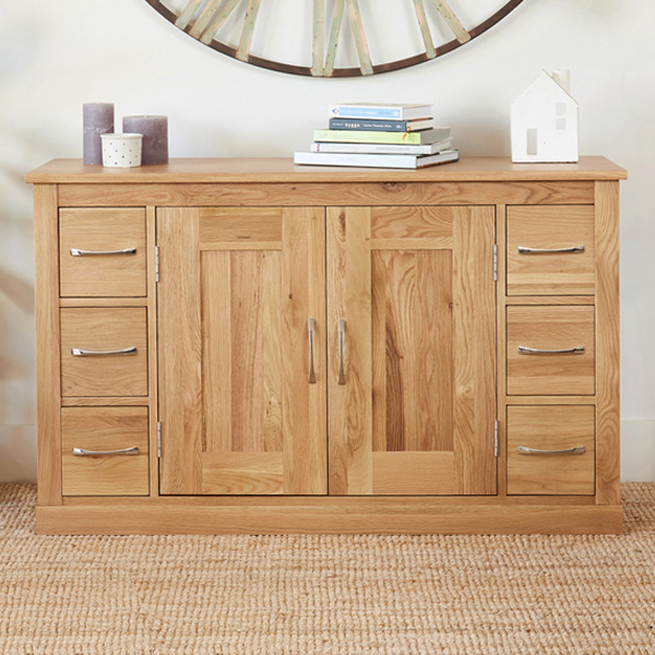 Harriet Large 2 Door Sideboard with 6 Drawers - Oak - Vantage Point