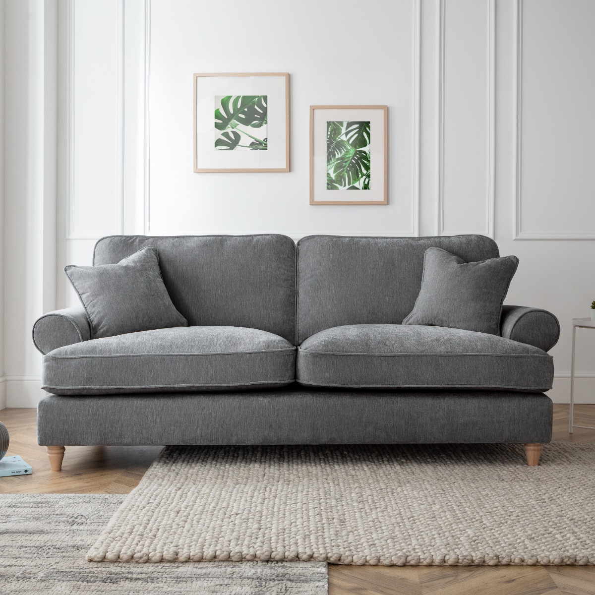 3 Seater Sofa - RAYONG Fabric - Charcoal - Edgbaston Living
