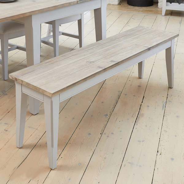 Ransley Large 150cm Dining Bench - Grey - Vantage Point