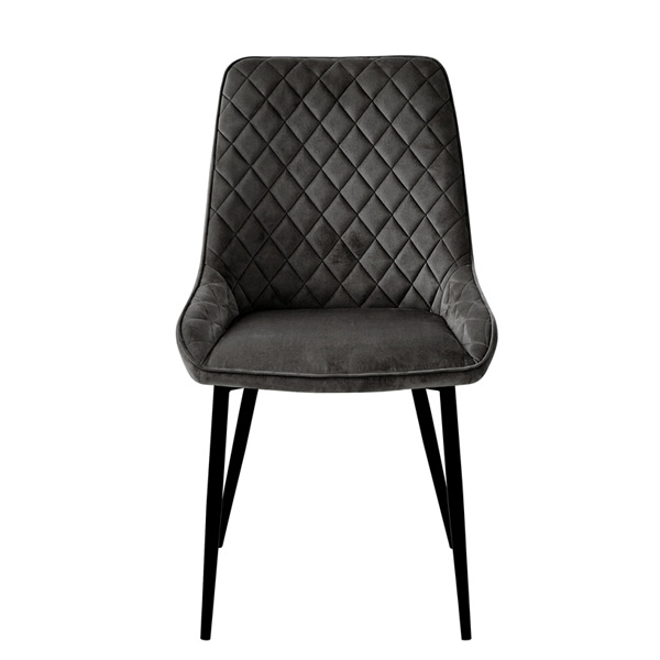 Ransley Grey Velvet Upholstered Dining Chairs - Set of 2 - Vantage Point