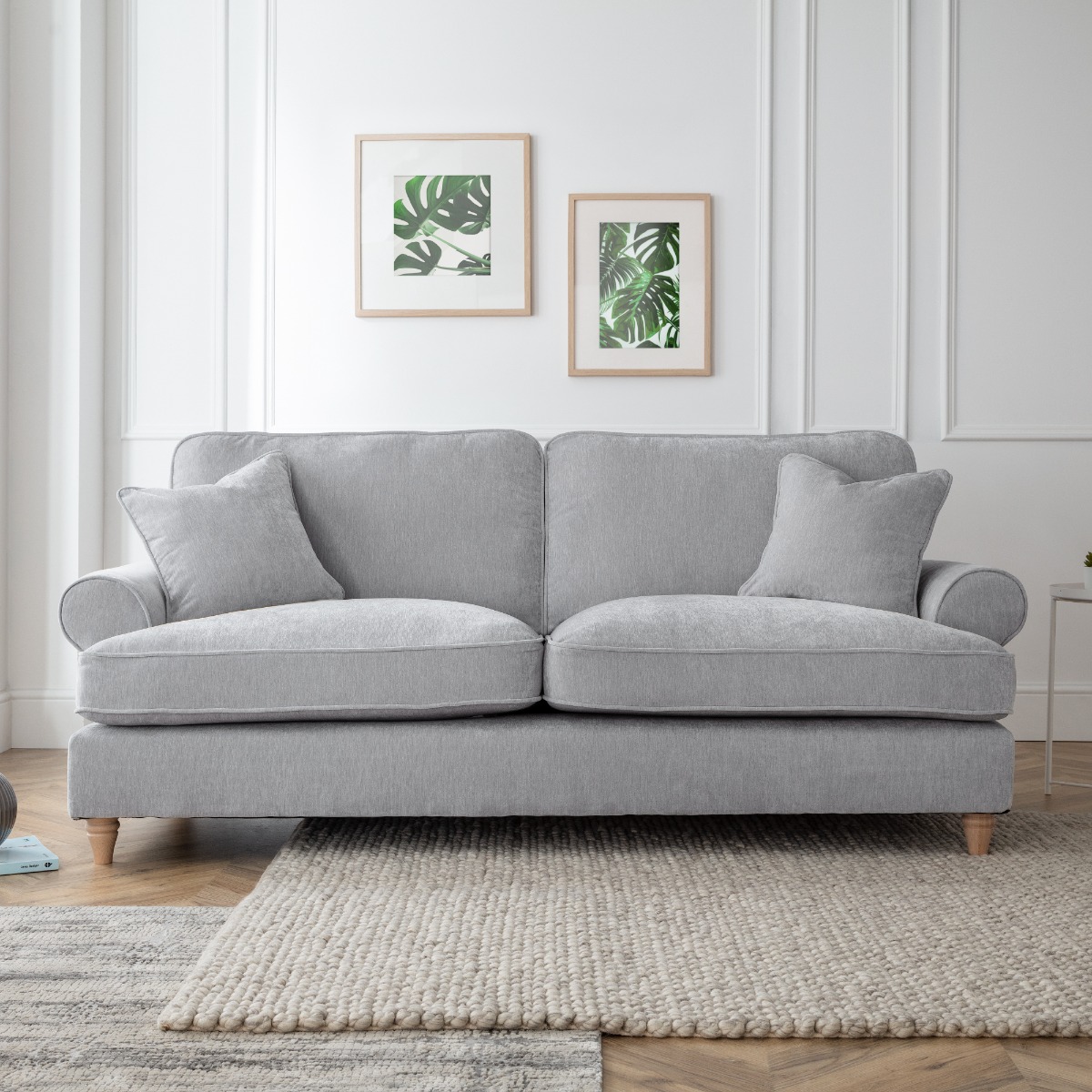 3 Seater Sofa - RAYONG Fabric - Ice - Edgbaston Living
