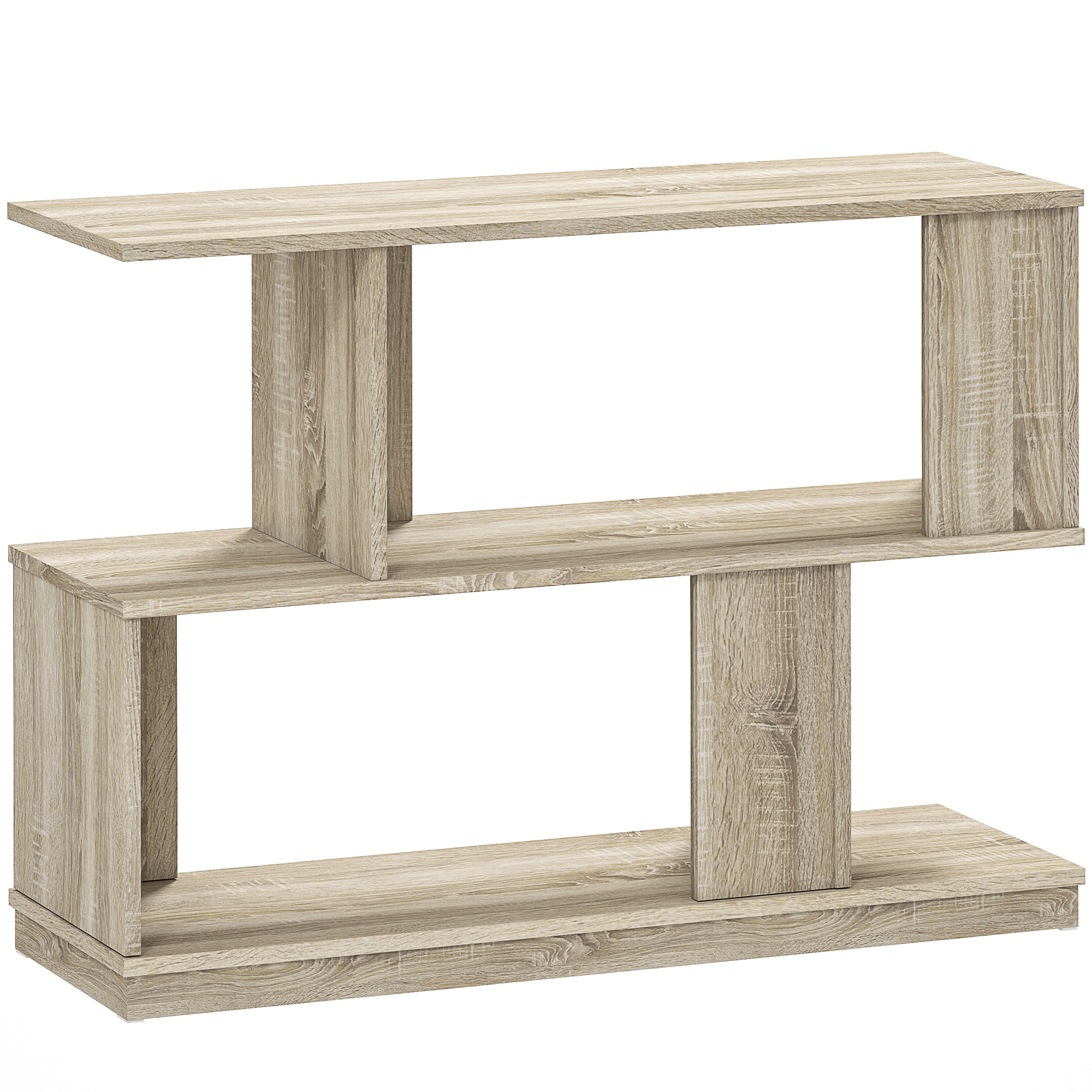 HERON S Shaped Side Table Natural Wood Finish - Life Essentials