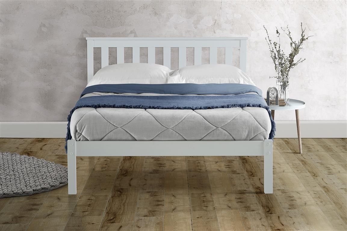 Birlea Denver Low End Wood White Bed Frame - Kingsize 5ft - Birlea Essentials