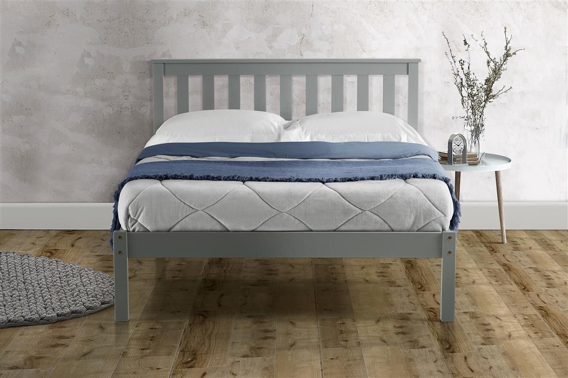 Birlea Denver Low End Wood Grey Bed Frame - Double 4ft6 - Birlea Essentials