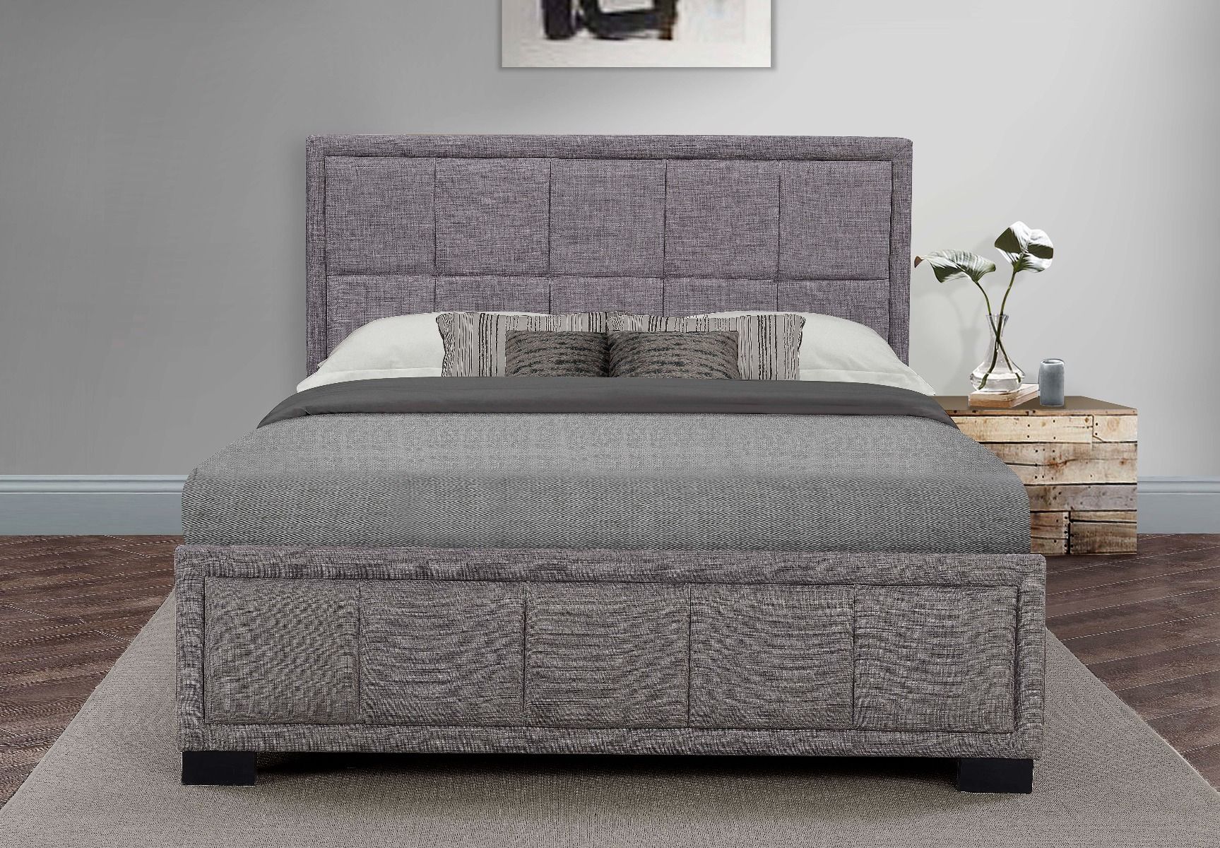 Birlea Hannover Grey Fabric Bed Frame - Small Double 4ft - Birlea Essentials