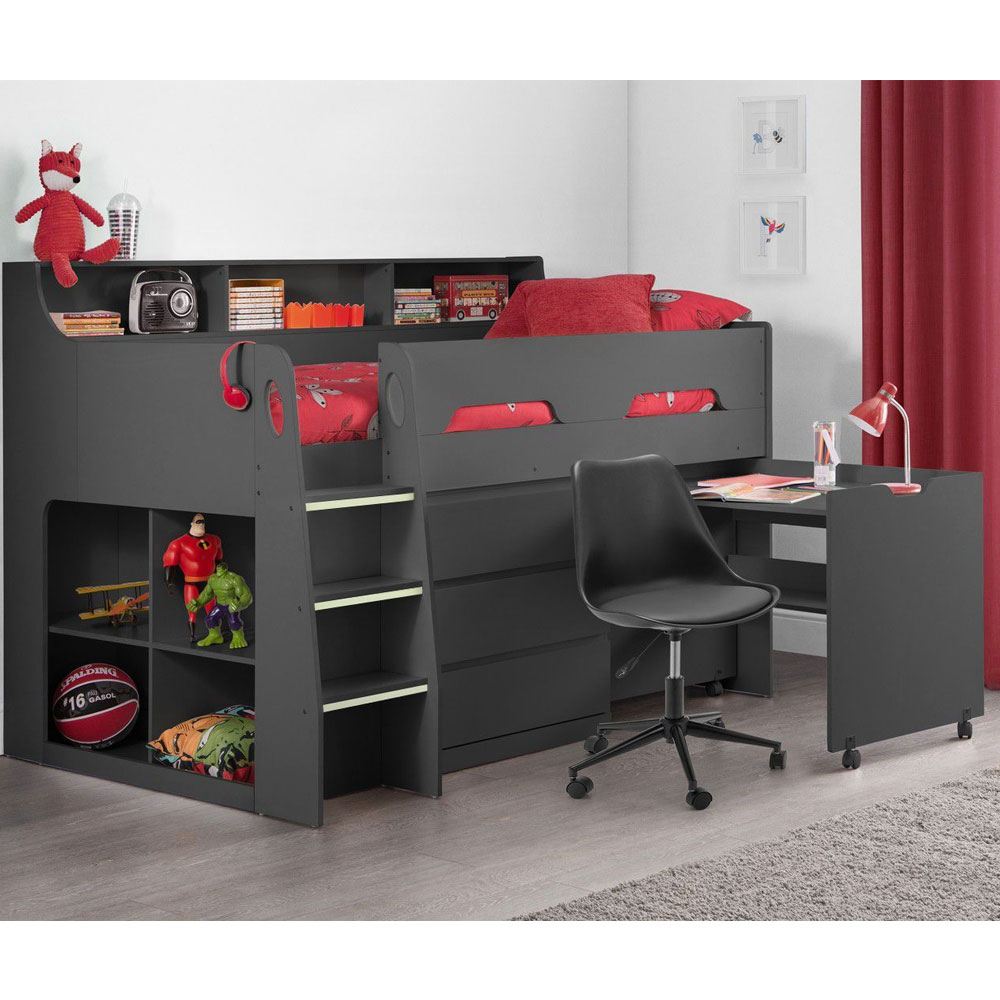 Jupiter Midsleeper Bunk Bed - Anthracite - JB Collections