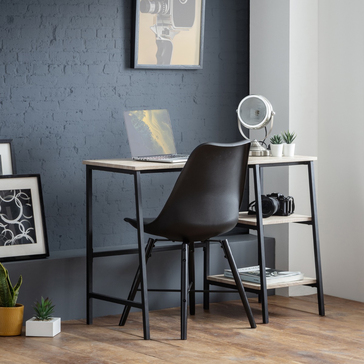 Tribeca Modern Design Computer Desk - Oak - JB Collections