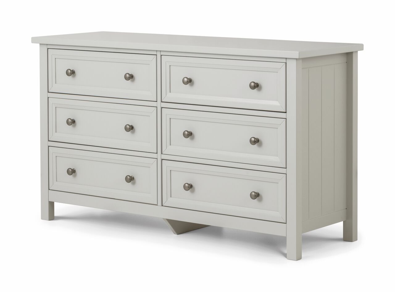 MALTON VIII Grey Chest of Drawers - Large-sized, 6 Drawers, Double - JB Collections