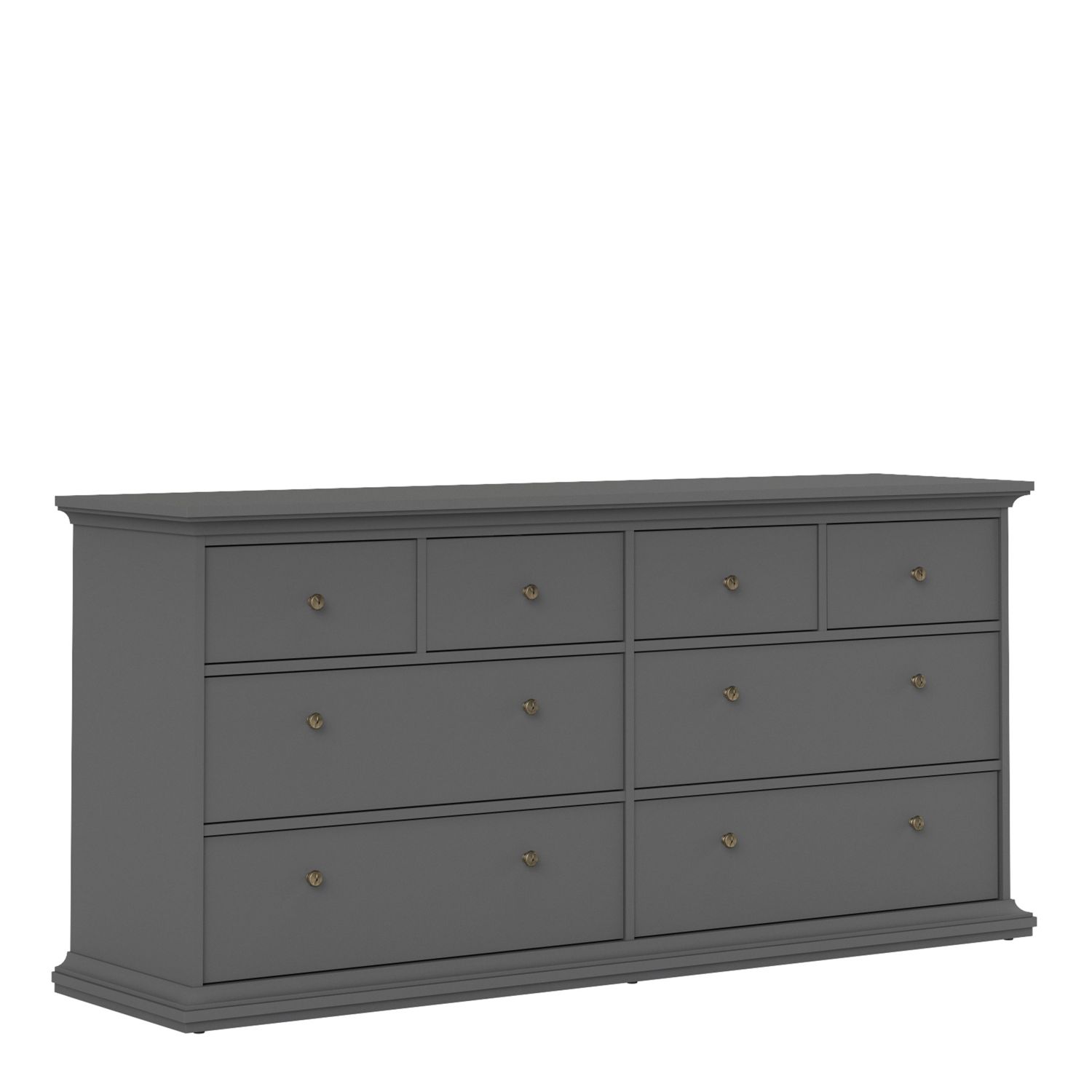 PORTHOPE Grey Chest of Drawers - Extra Large-sized, 8 Drawers - Rosalind Collection