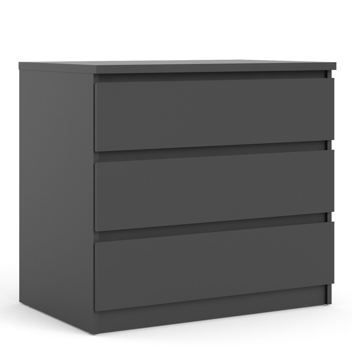 NANAIMO Black Chest of Drawers - Medium-sized, 3 Drawers - Rosalind Collection