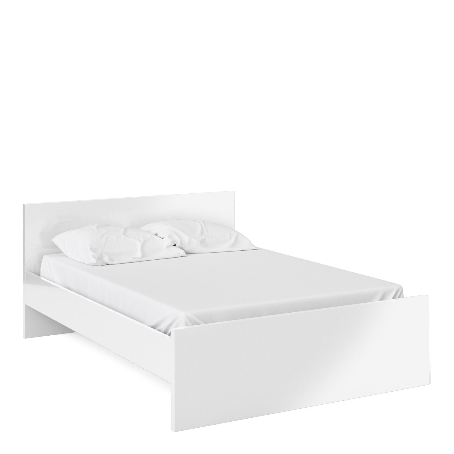 Naia Double Bed 4ft6 (140 x 190) in White High Gloss - White High Gloss - Rosalind Collection