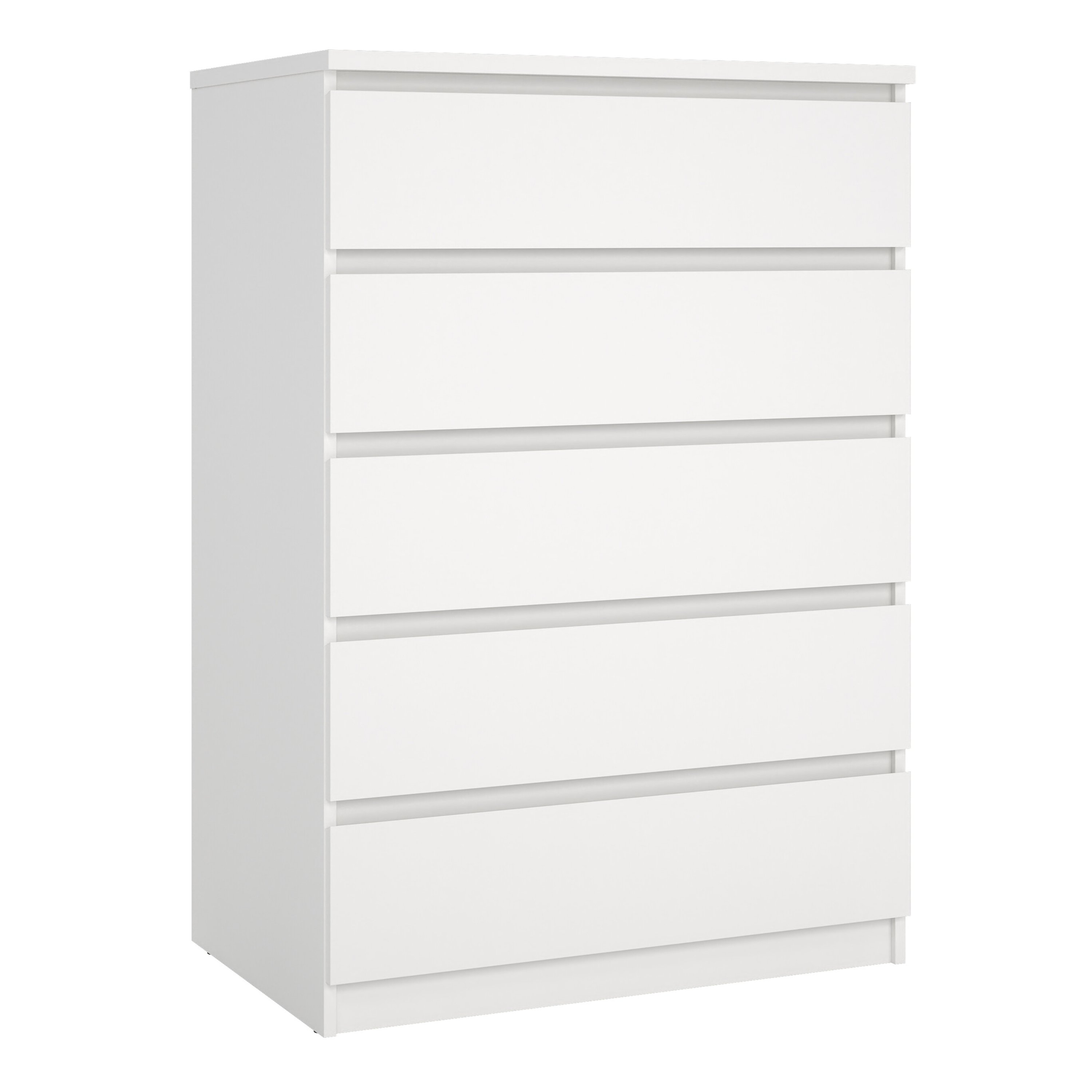 NANAIMO White Chest of Drawers - Medium-sized, 5 Drawers - Rosalind Collection