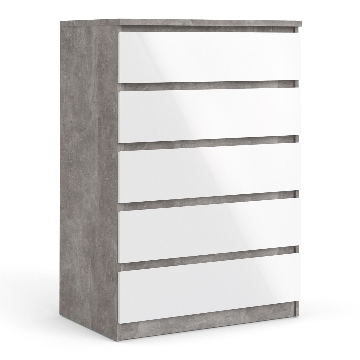 NANAIMO Grey Chest of Drawers - Medium-sized, 5 Drawers - Rosalind Collection