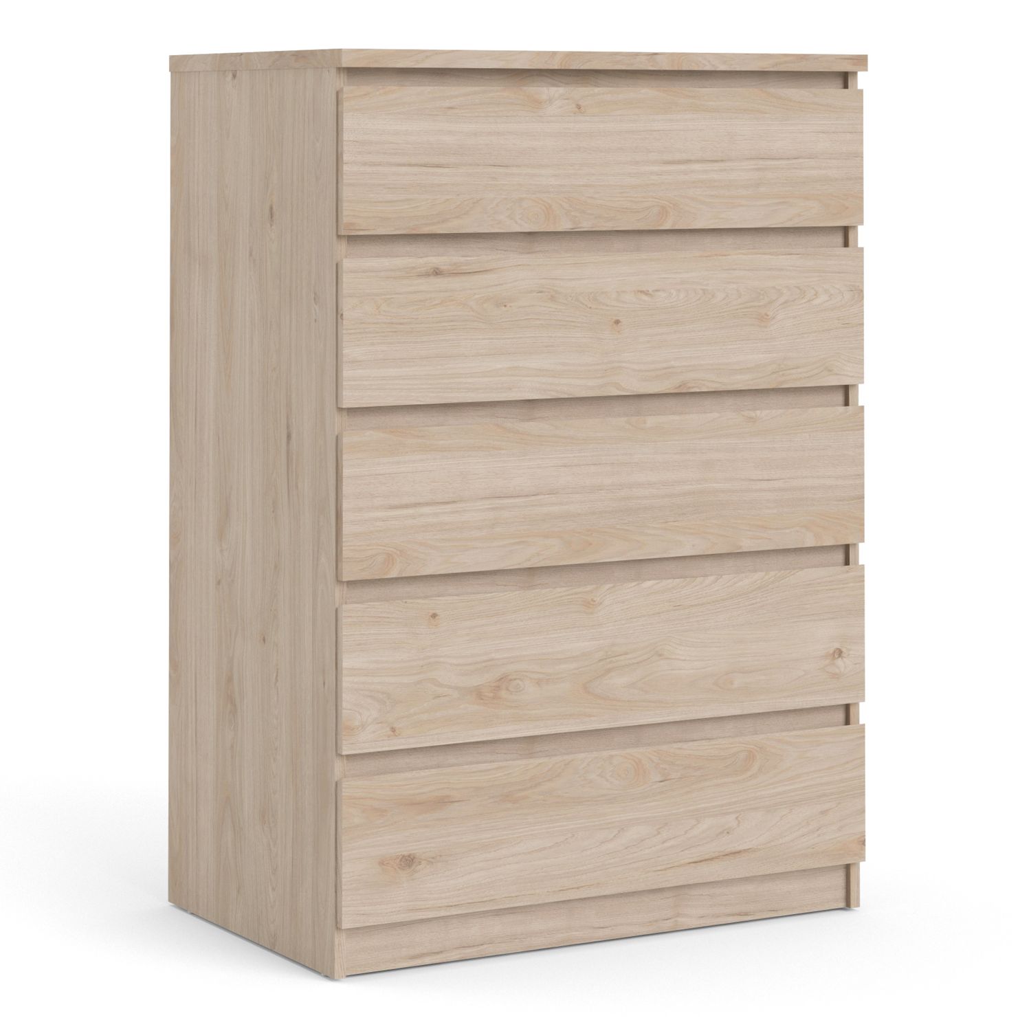 NANAIMO Oak Finish Chest of Drawers - Medium-sized, 5 Drawers - Rosalind Collection