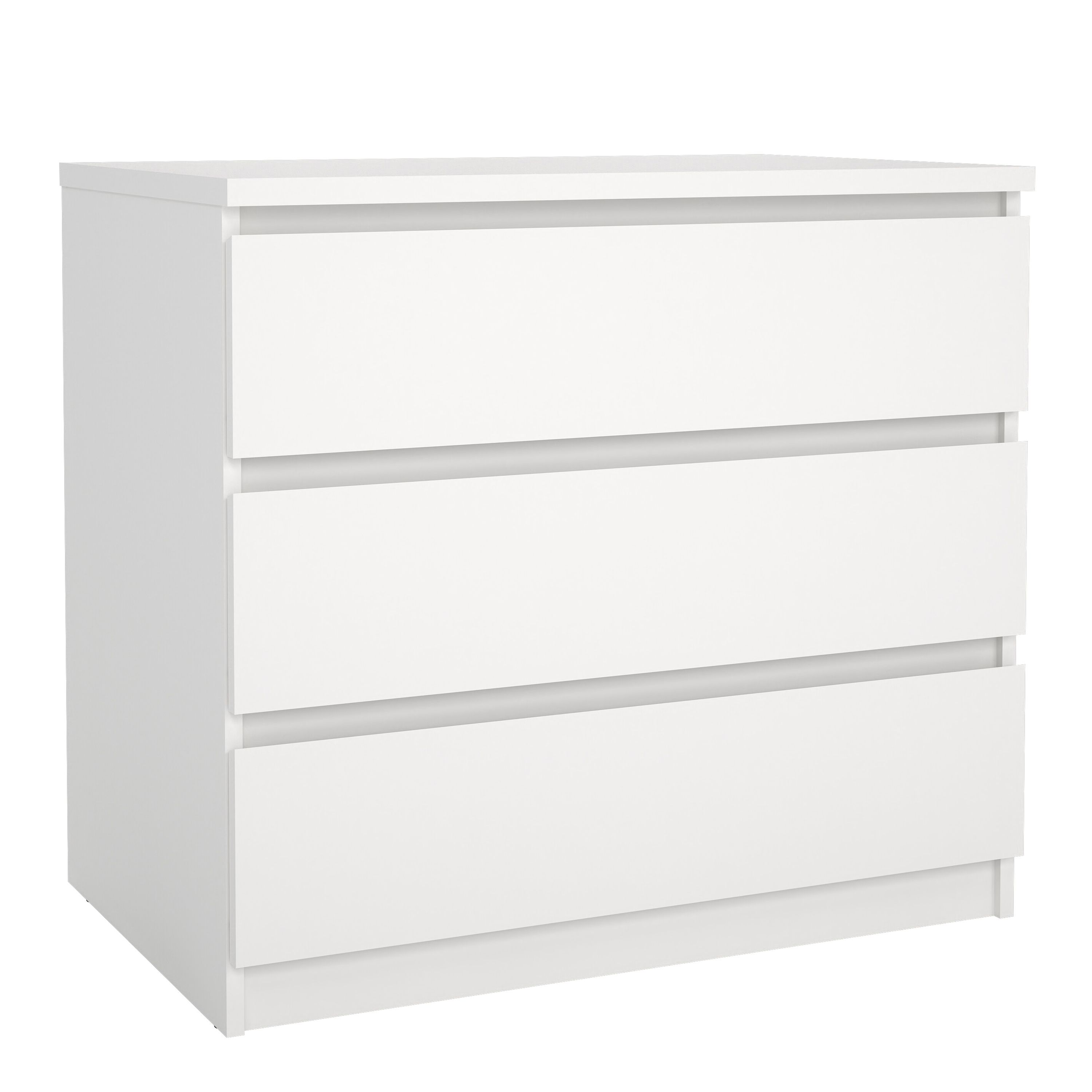 NANAIMO White Chest of Drawers - Medium-sized, 3 Drawers - Rosalind Collection