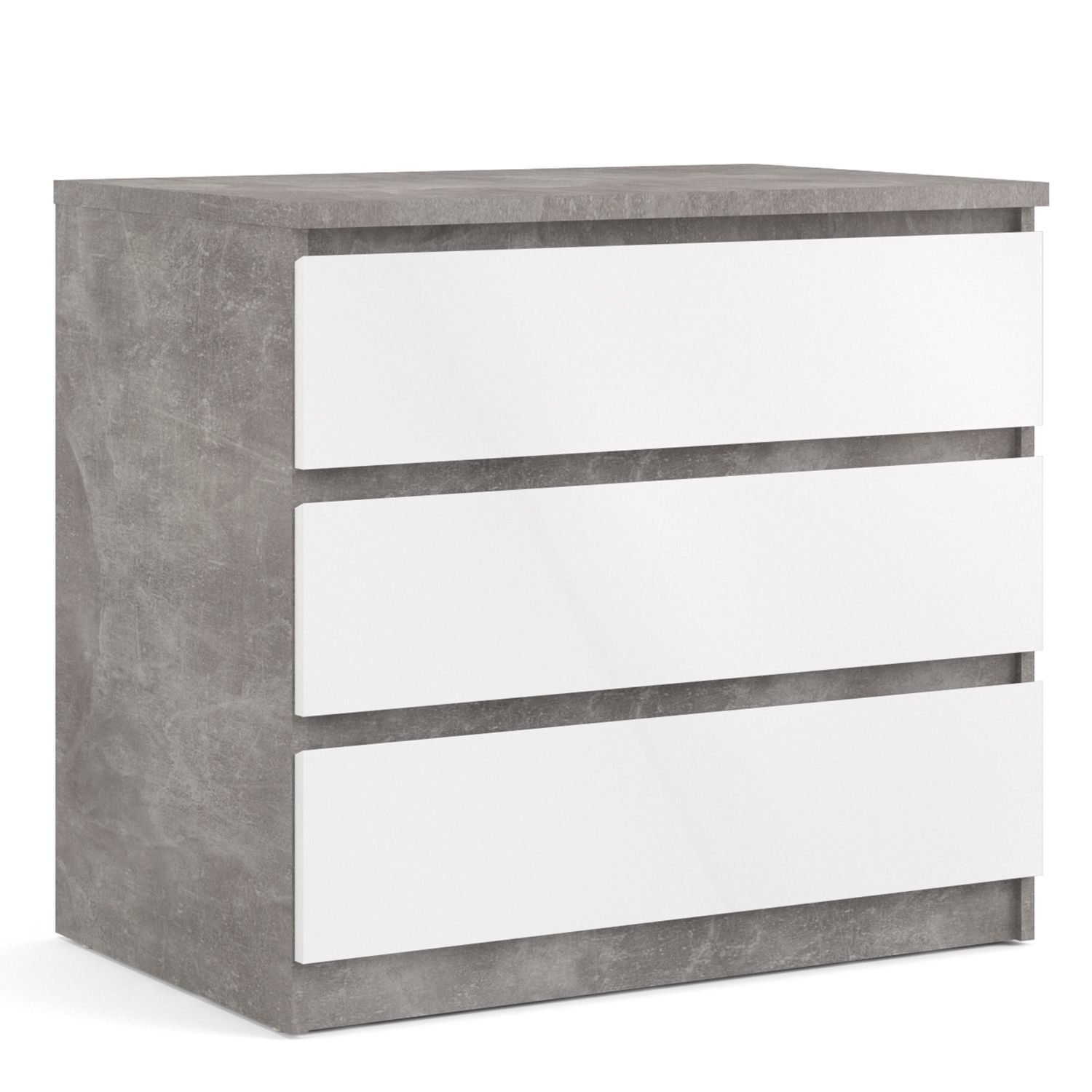 NANAIMO Grey Chest of Drawers - Medium-sized, 3 Drawers - Rosalind Collection