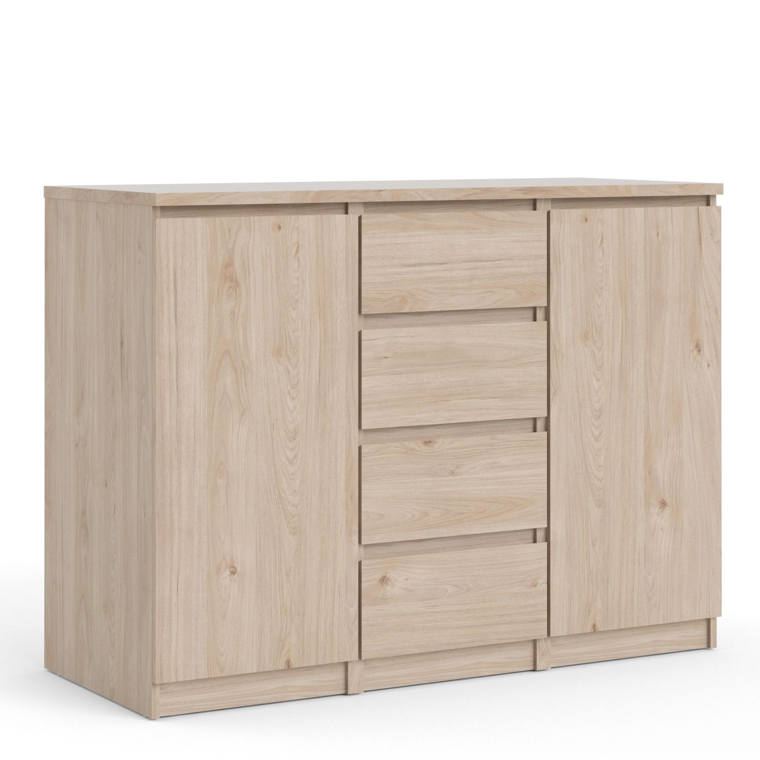 Naia Sideboard 4 Drawers 2 Doors in Jackson Hickory Oak - Oak - Rosalind Collection
