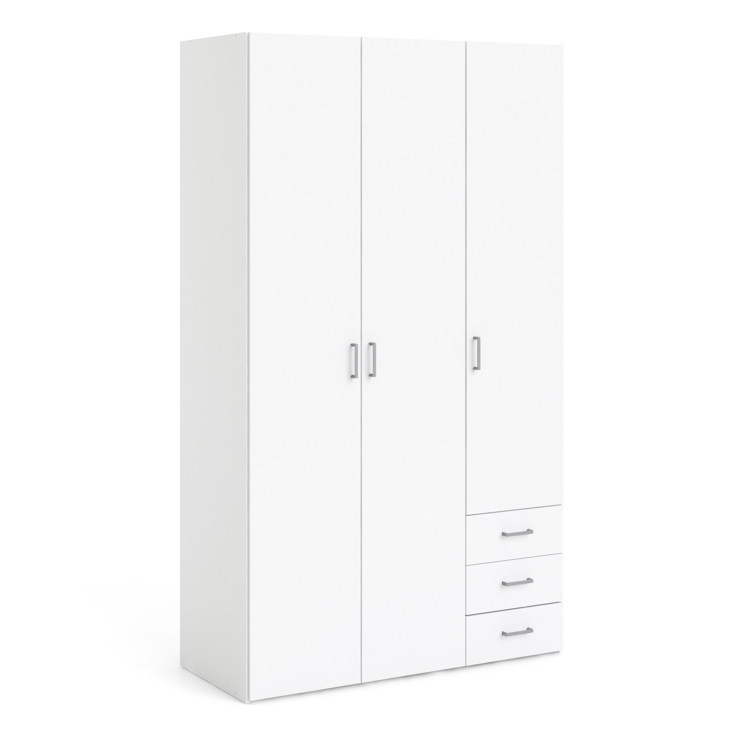 SUFFOLK 3 Door Wardrobe White - 115cm - Rosalind Collection