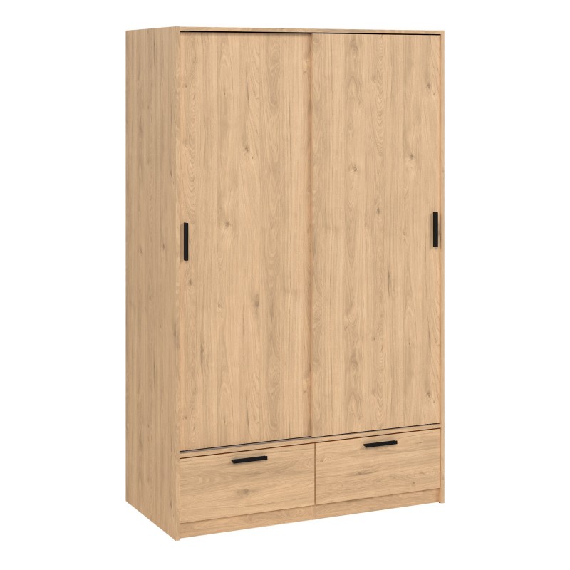 Wardrobe - LACOSTE 2 Door Wardrobe Oak 121.2cm - Rosalind Collection