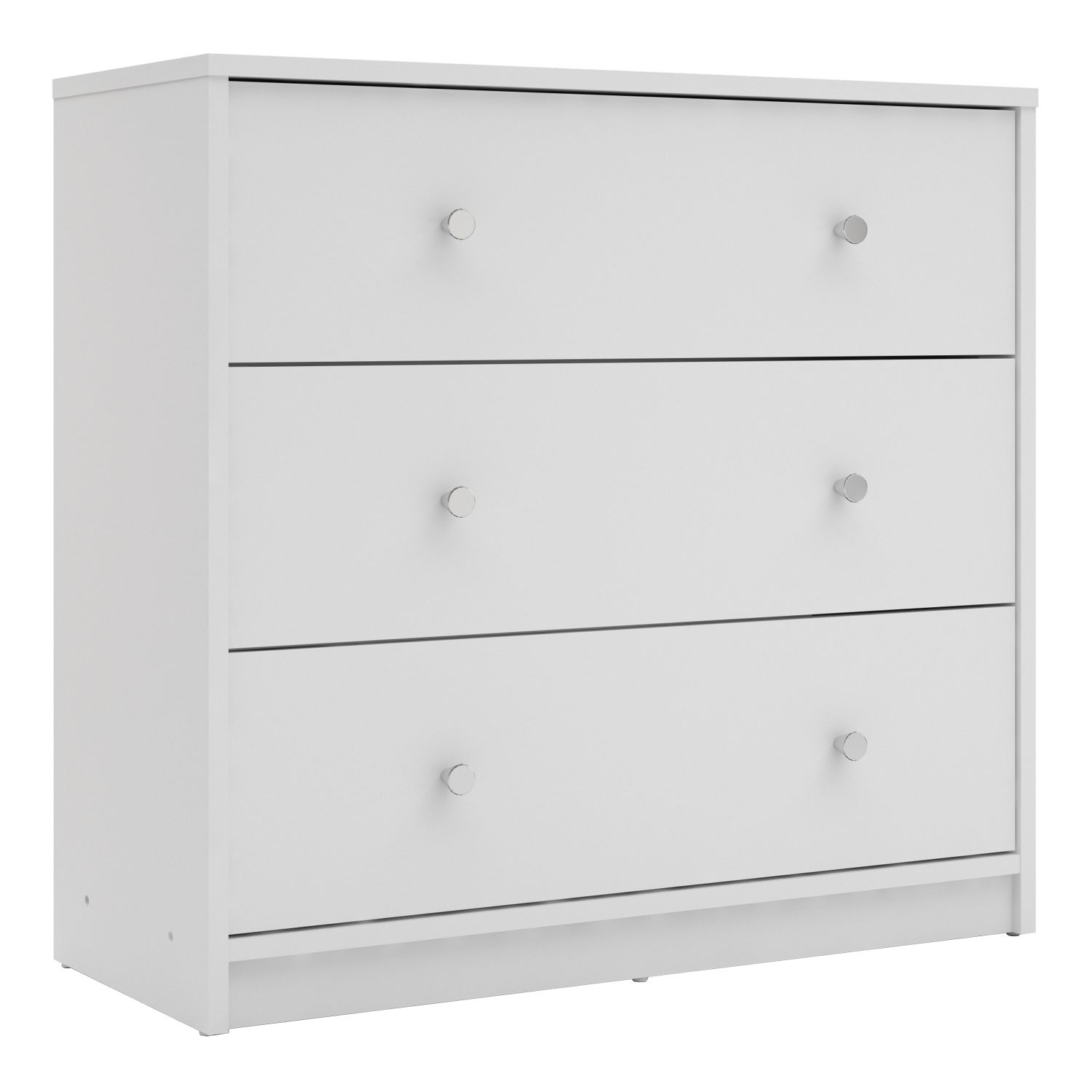 MEAFORD White Chest of Drawers - Medium-sized, 3 Drawers - Rosalind Collection