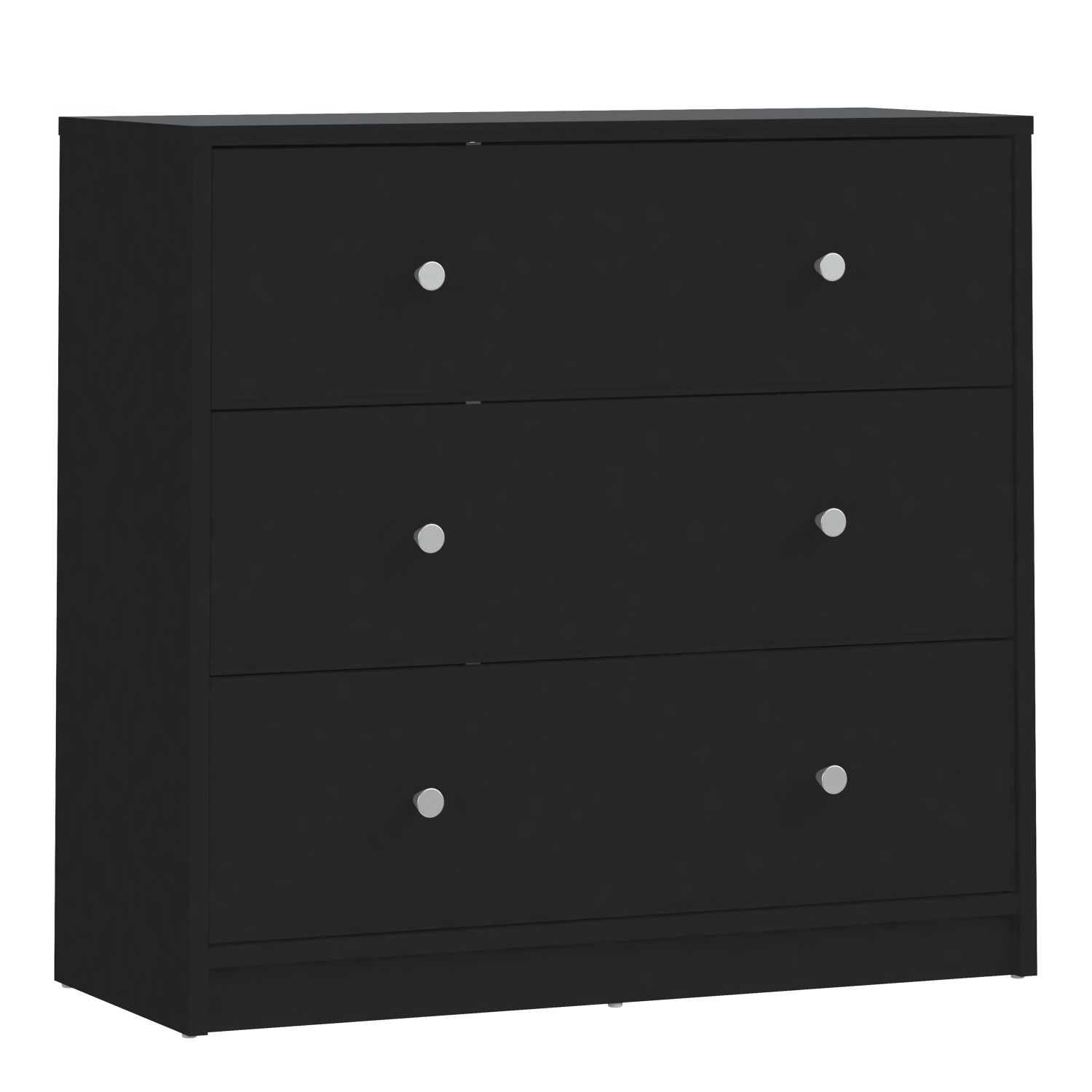 MEAFORD Black Chest of Drawers - Medium-sized, 3 Drawers - Rosalind Collection