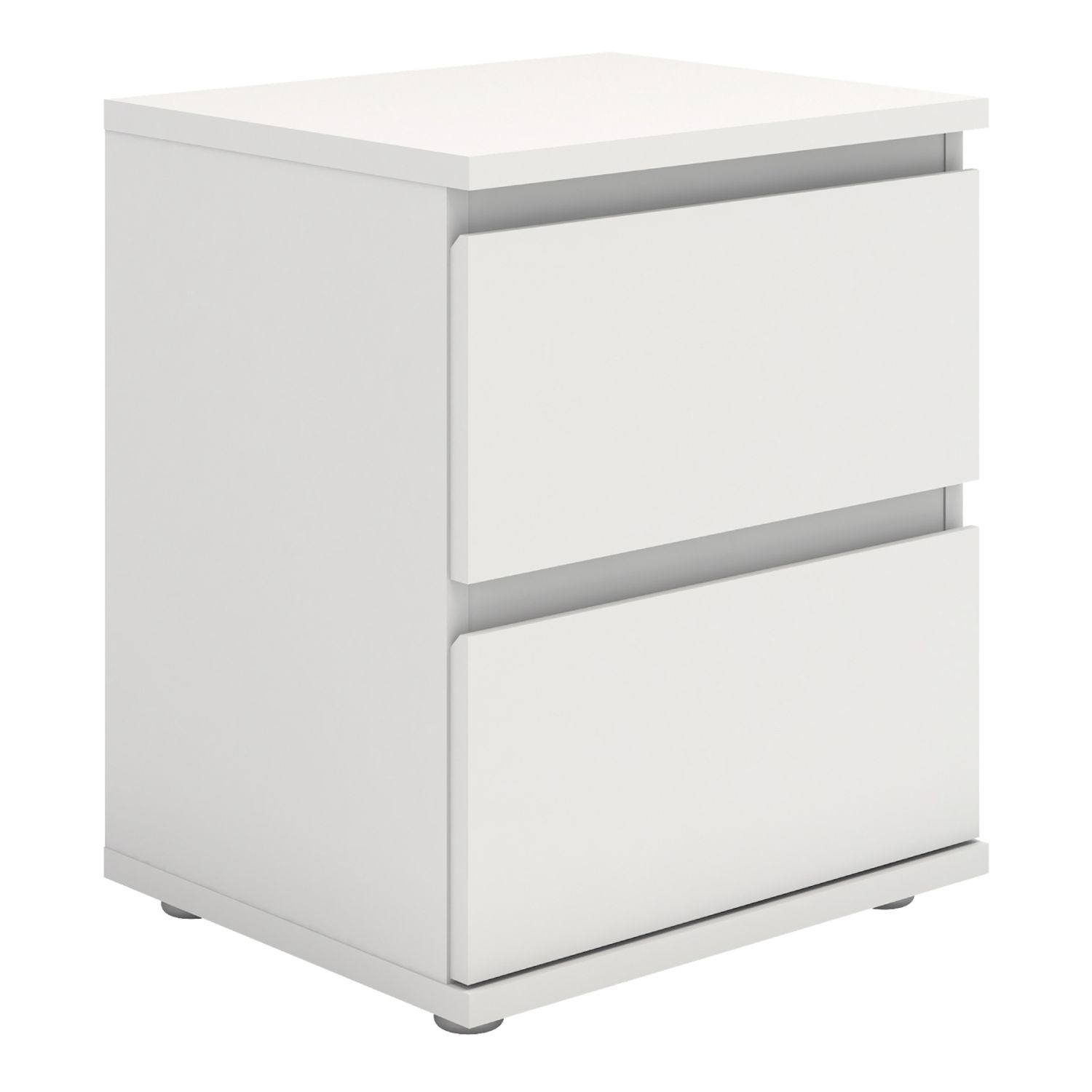Bedside Table - NOVA 2 Drawer Nightstand White 40.2cm - Rosalind Collection