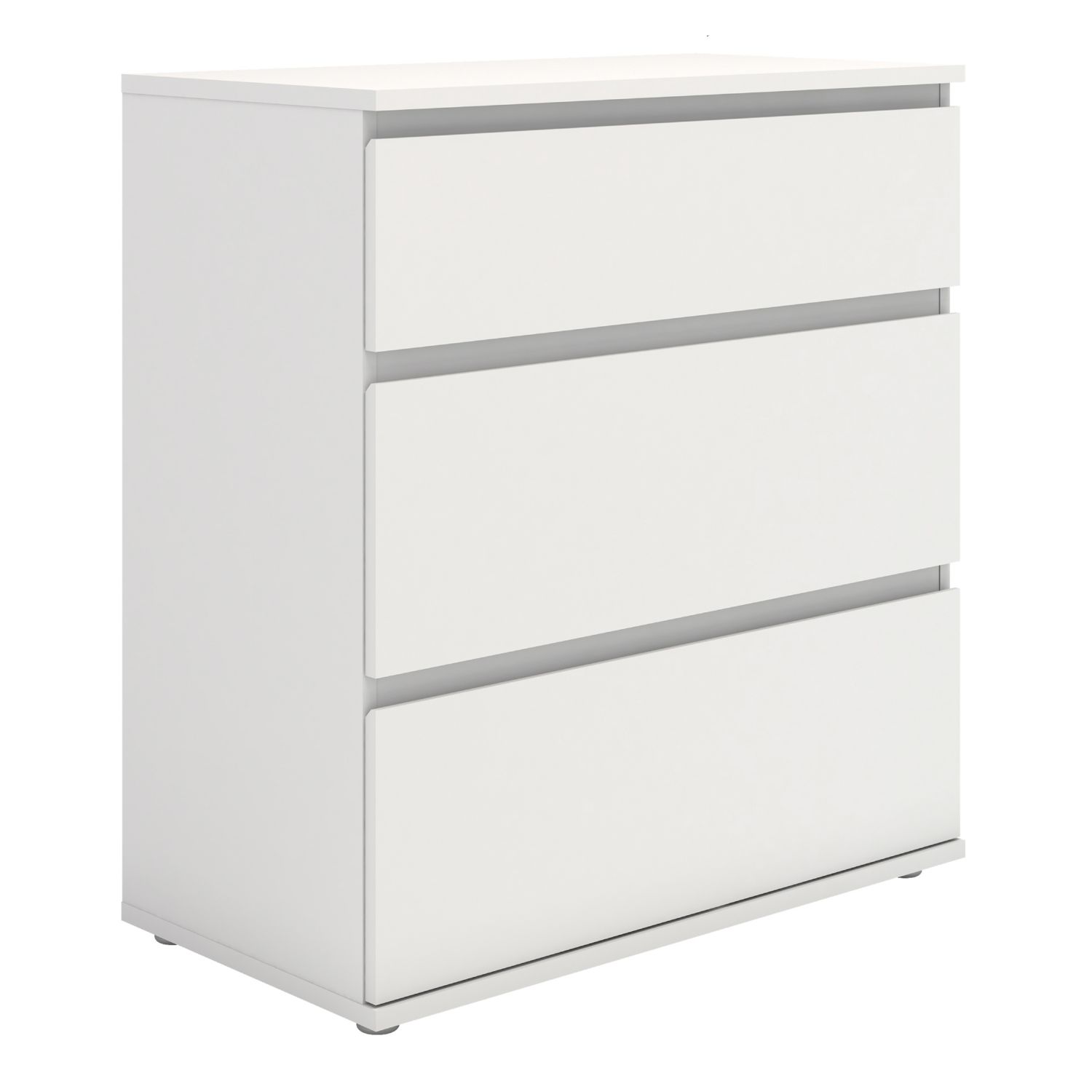 NAPLES White Chest of Drawers - Medium-sized, 3 Drawers - Rosalind Collection