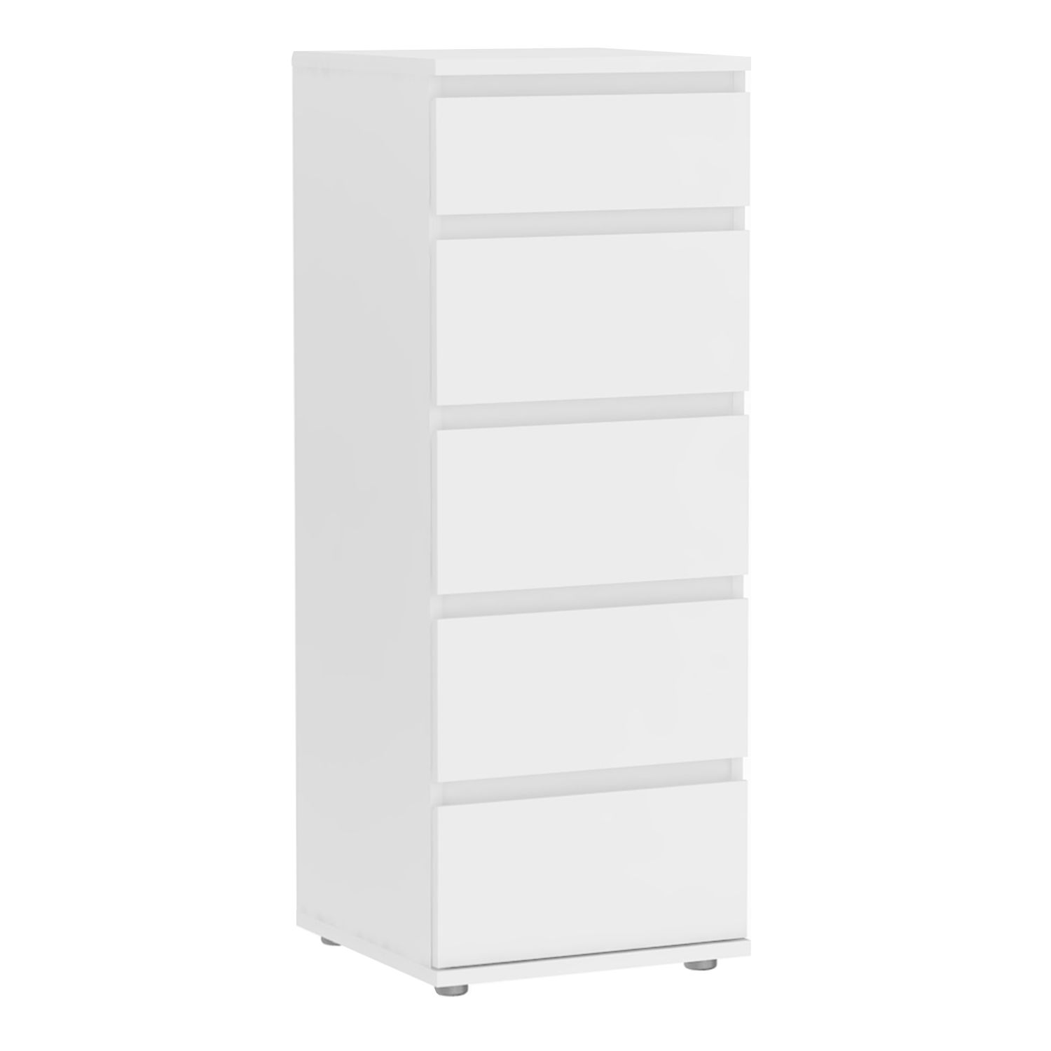 NAPLES White Chest of Drawers - Tallboy, Medium-sized, 5 Drawers - Rosalind Collection