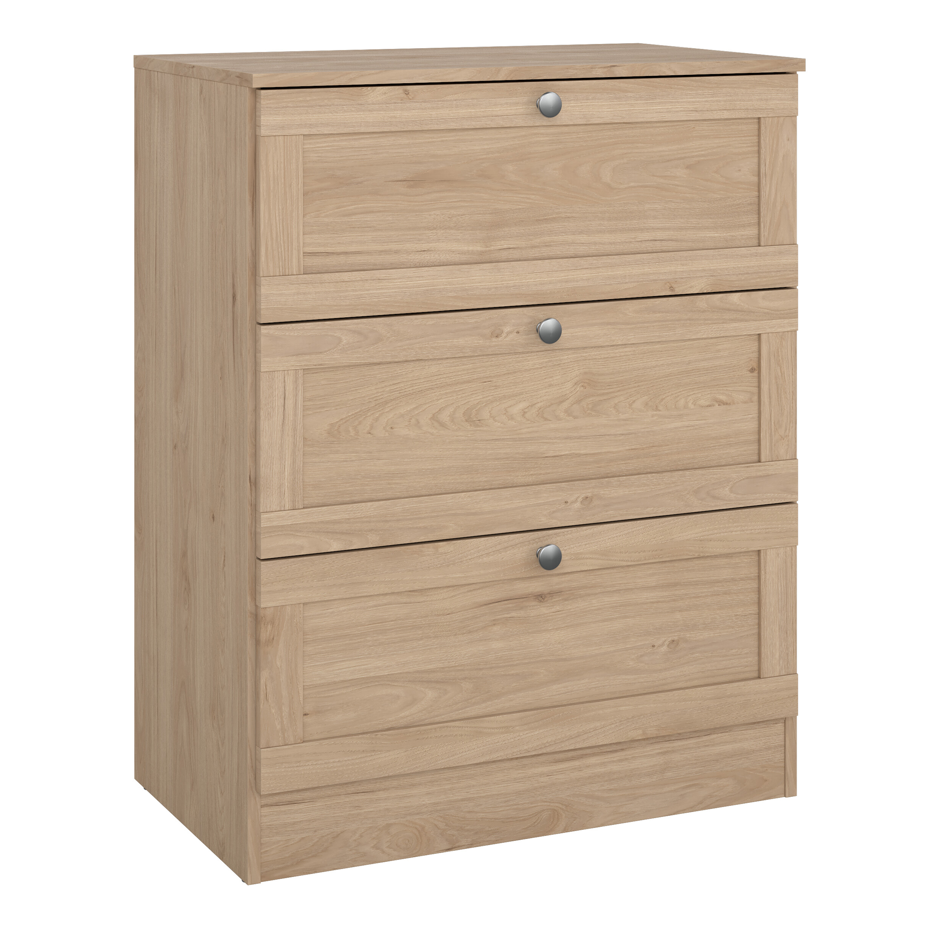 MANFRED Oak Finish Chest of Drawers - Medium-sized, 3 Drawers - Rosalind Collection