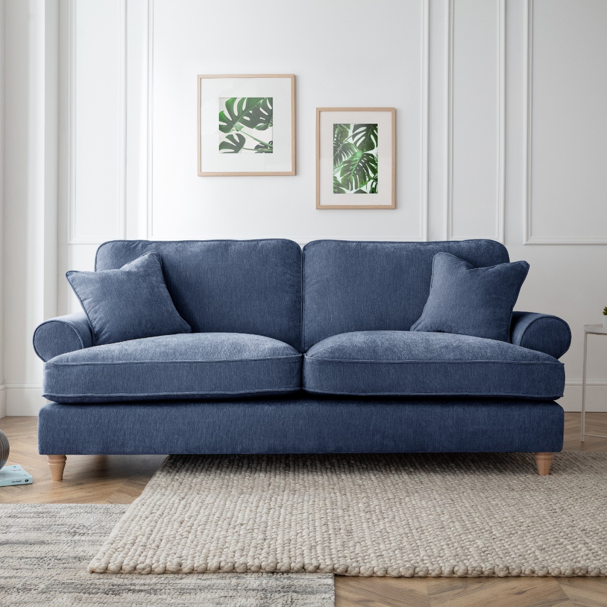 3 Seater Sofa - RAYONG Fabric - Navy - Edgbaston Living