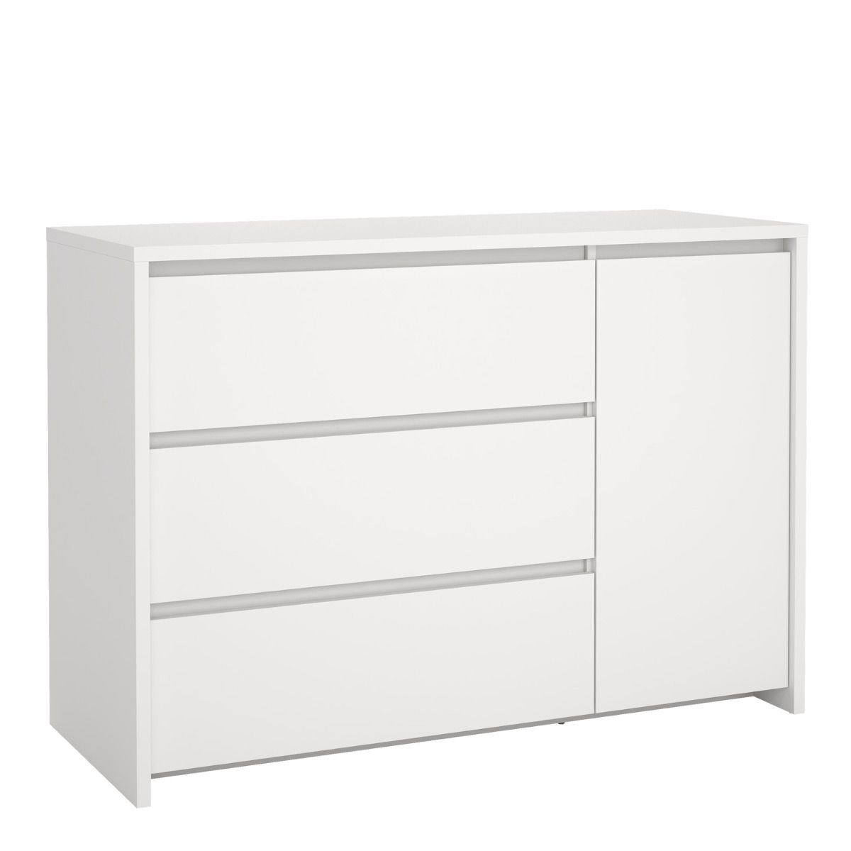 NEXORA Sideboard with 1 door and 3 drawers White - Rosalind Collection