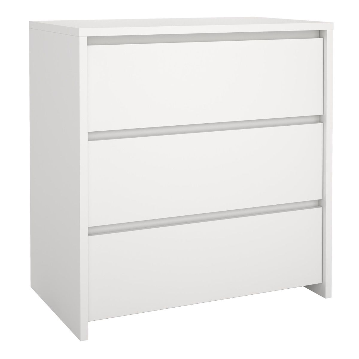 NEXORA White Chest of Drawers - Medium-sized, 3 Drawers - Rosalind Collection