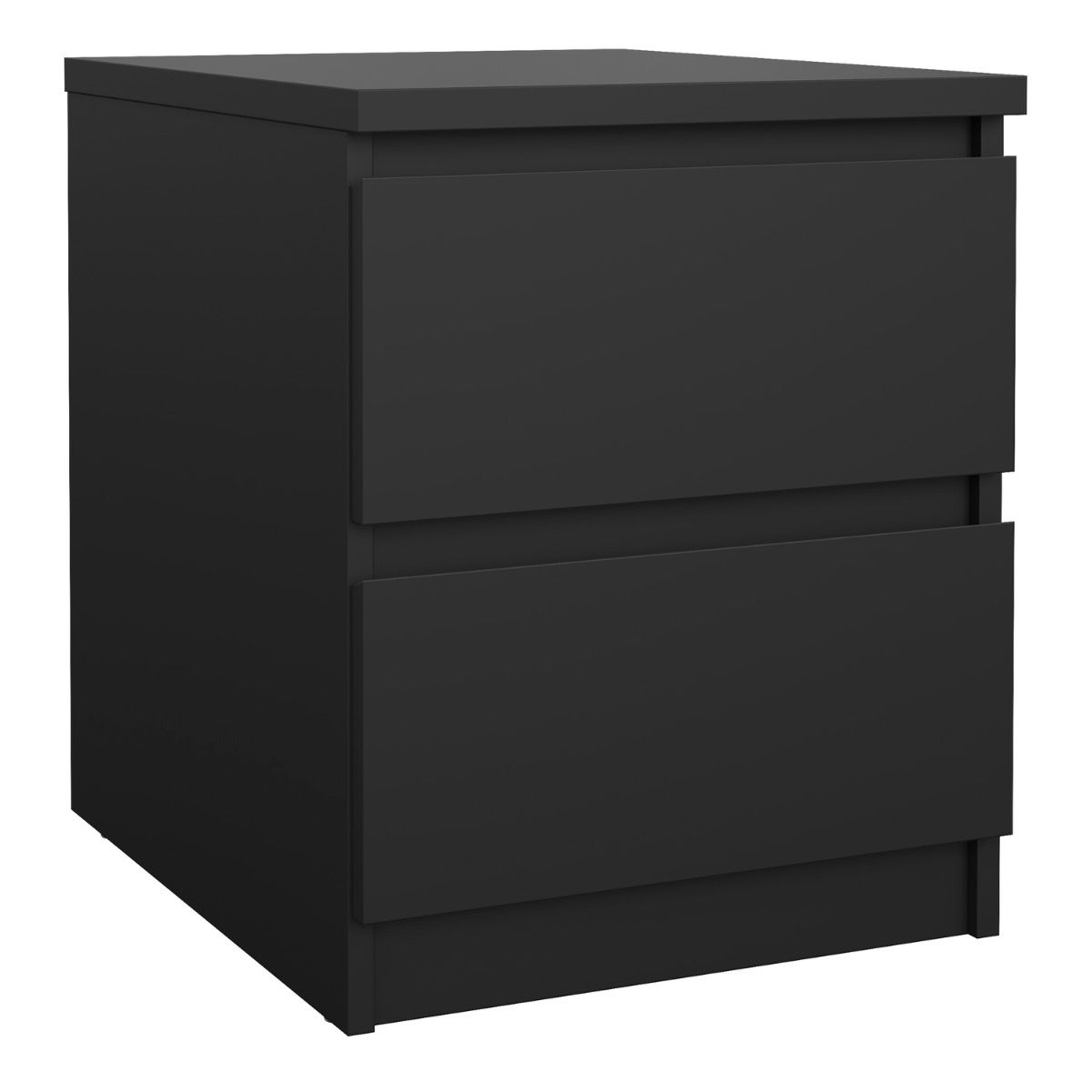 NANAIMO Bedside 2 drawers Nightstand in Matt Black - Rosalind Collection