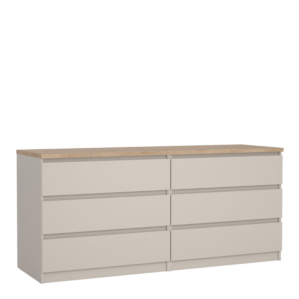 NANAIMO Beige Chest of Drawers - Extra Large-sized, 6 Drawers, Double - Rosalind Collection