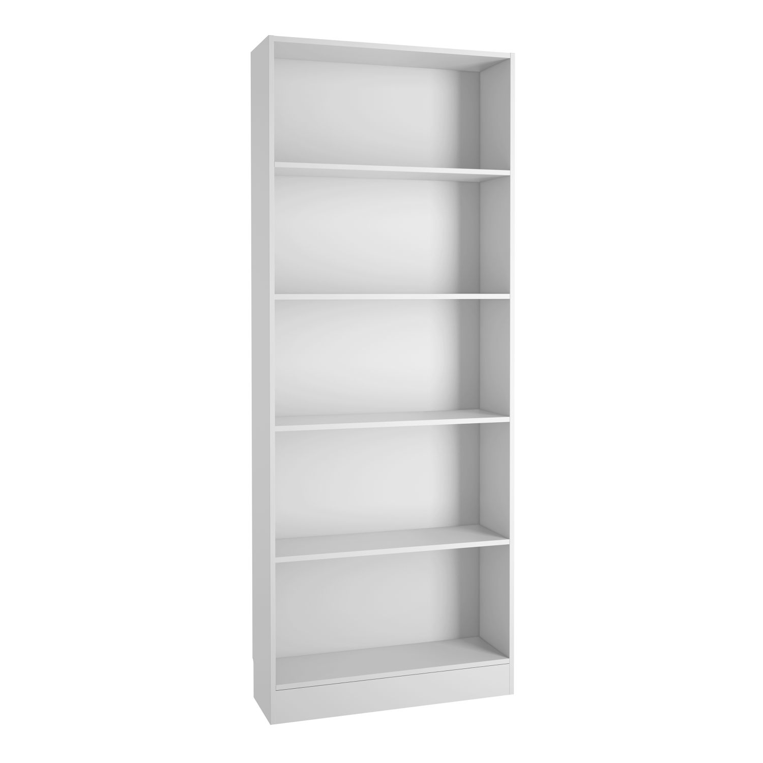 Basic Tall Wide Bookcase (4 Shelves) in White - White - Rosalind Collection