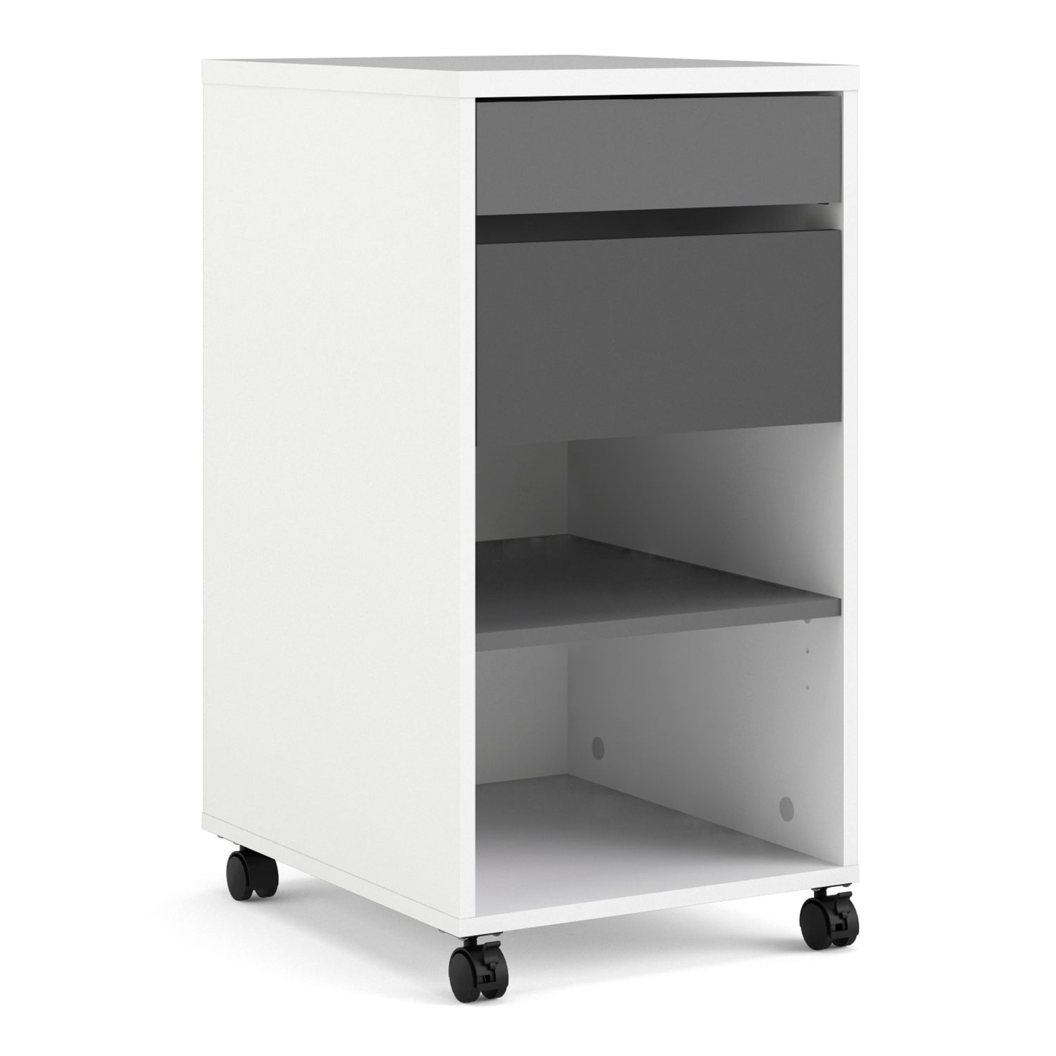 Function Plus Function Plus Mobile file Cabinet 2 Drawers + 1 shelf White Grey - White Grey - Rosalind Collection