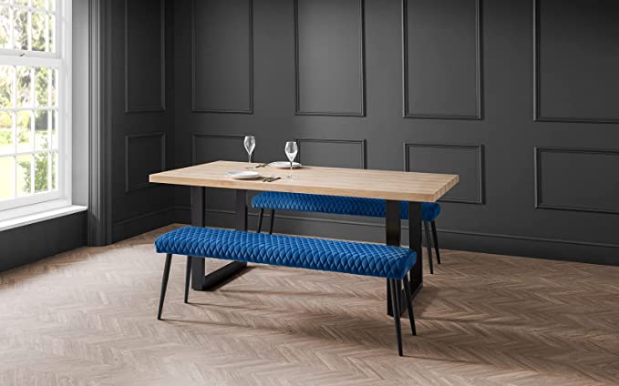 Julian Bowen Luxe Low Bench - Blue - JB Collections