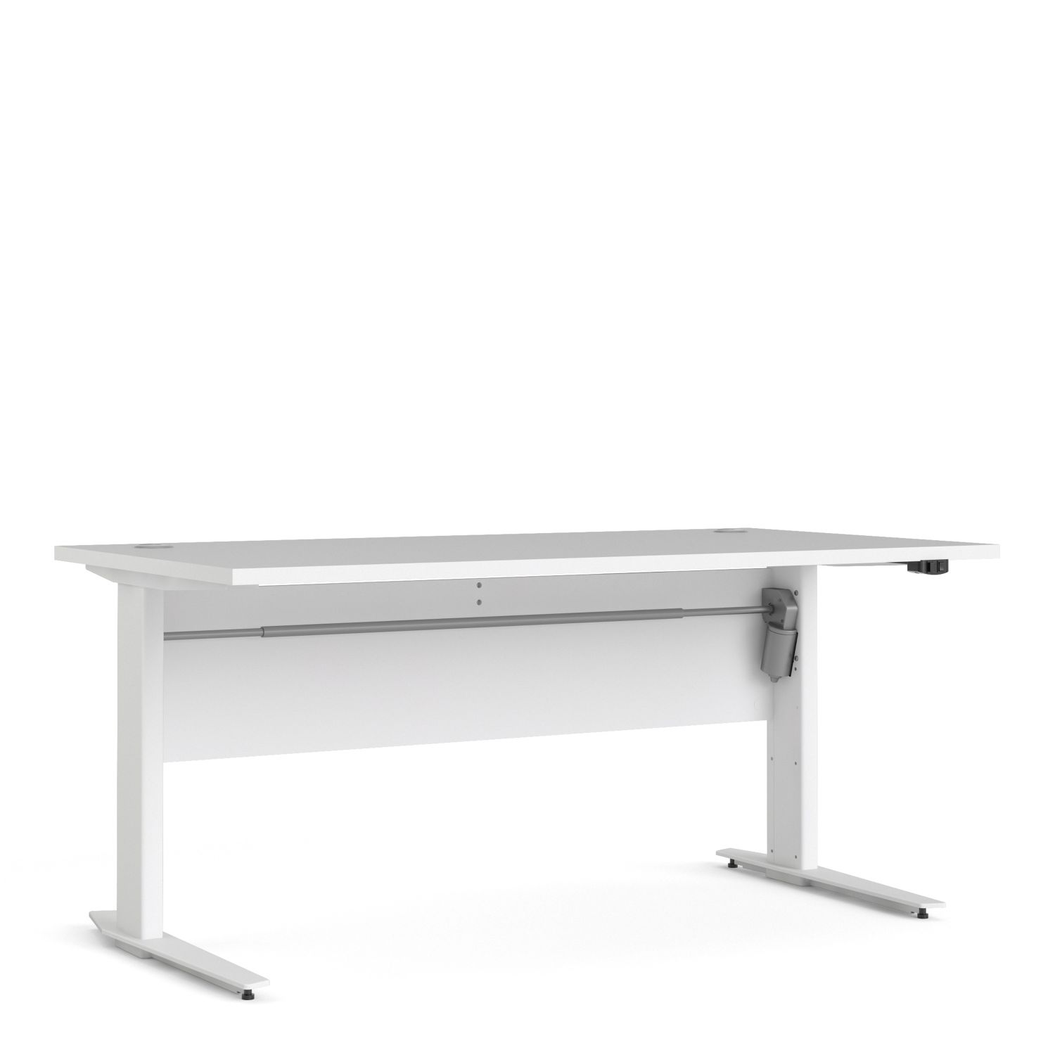 Prima Desk 150 cm in White with Height adjustable legs with electric control in White - White/Matt White - Rosalind Collection