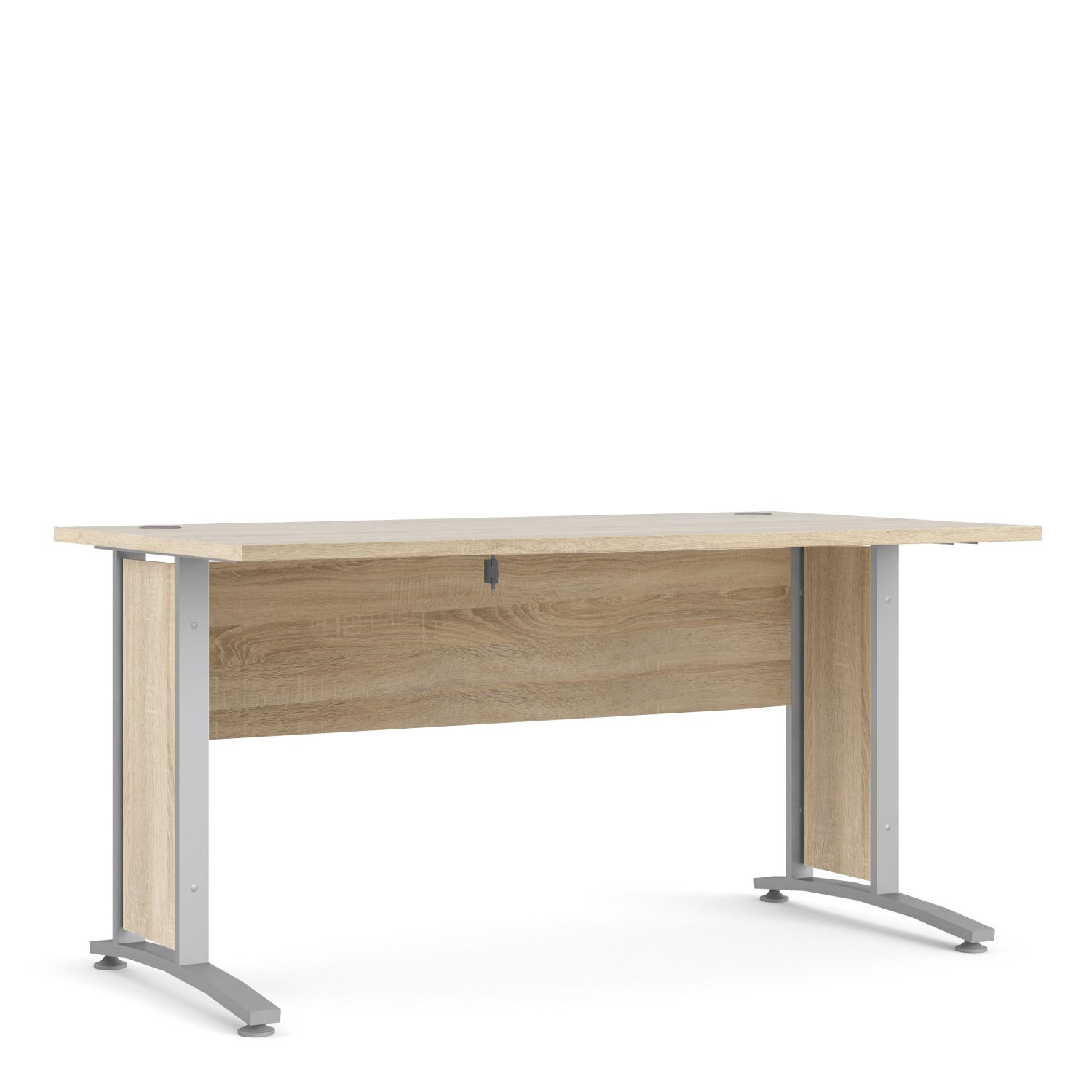 Prima Desk 150 cm in Oak with Silver grey steel legs - Oak Effect/Steel Finish - Rosalind Collection