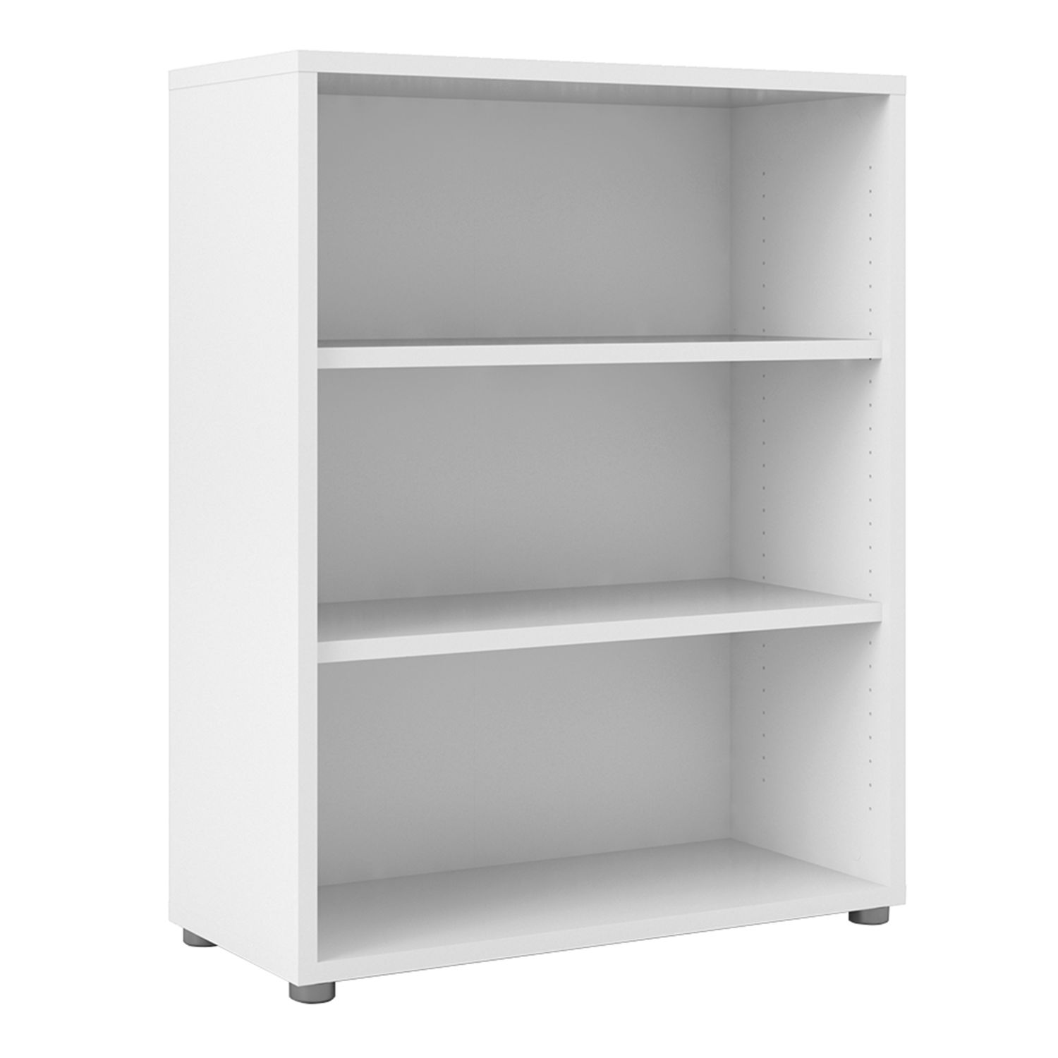 Prima Bookcase 2 Shelves in White - White - Rosalind Collection
