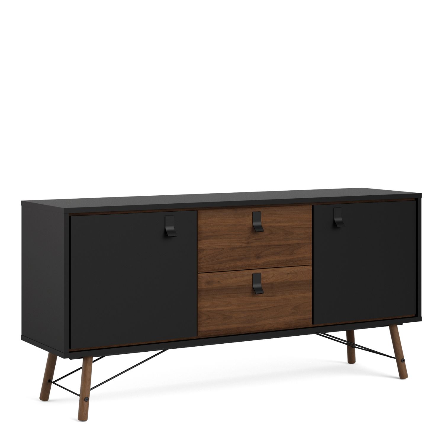 Ry Sideboard 2 doors + 2 drawers - Matt Black Walnut - Rosalind Collection