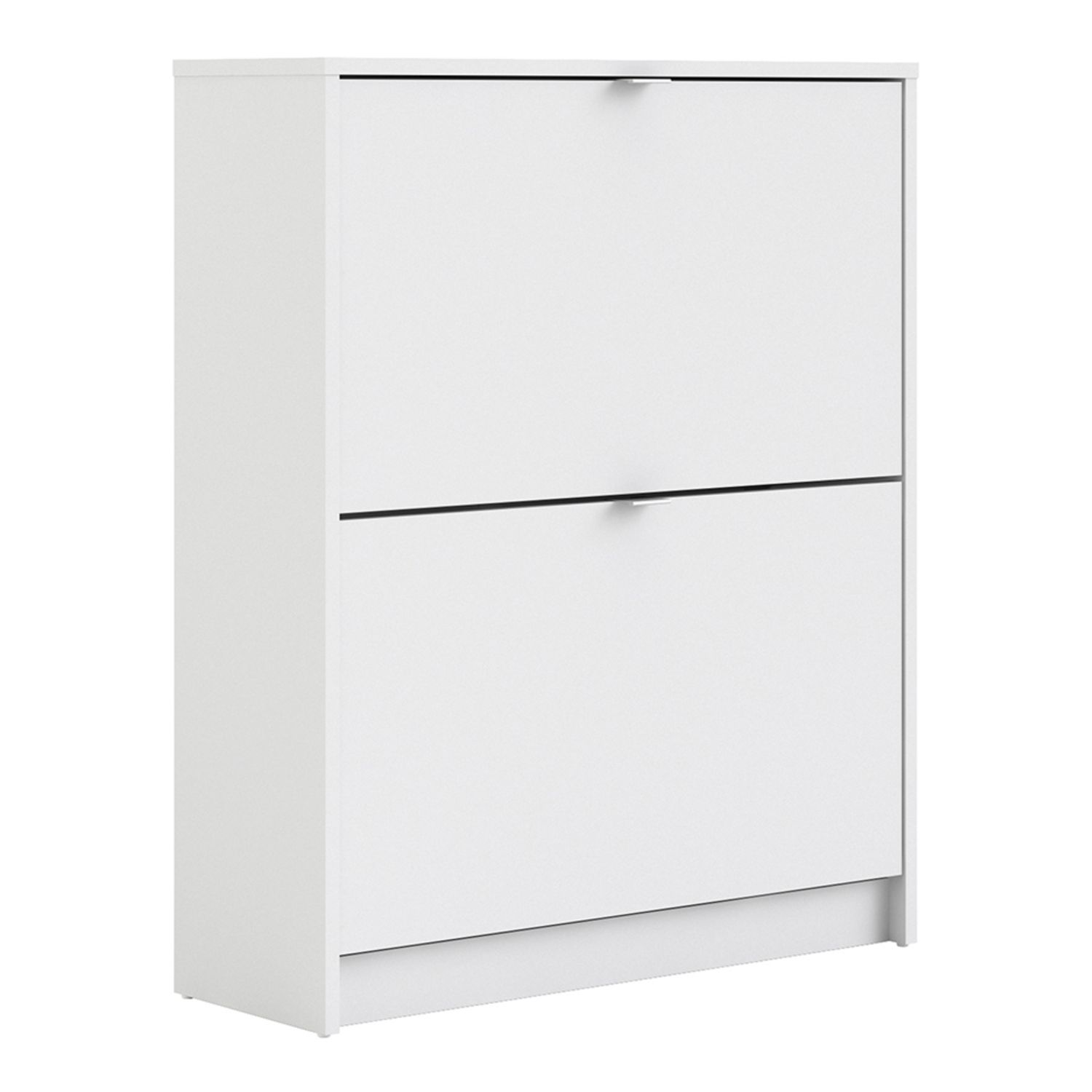 Shoe cabinet w. 2 tilting doors and 2 layers - White - Rosalind Collection