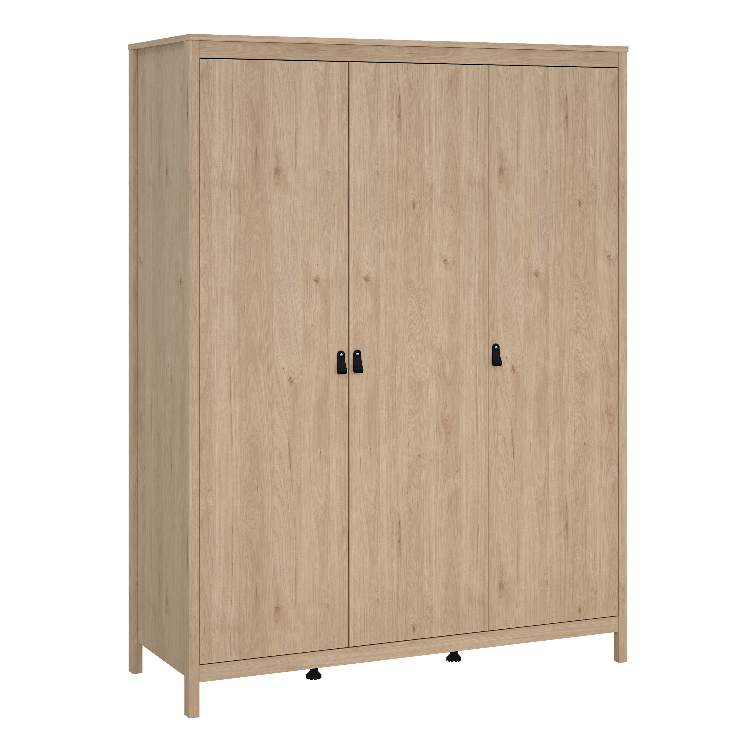 Wardrobe - BURNLEY 3 Doors Wardrobe Jackson Hickory Oak 150cm - Rosalind Collection