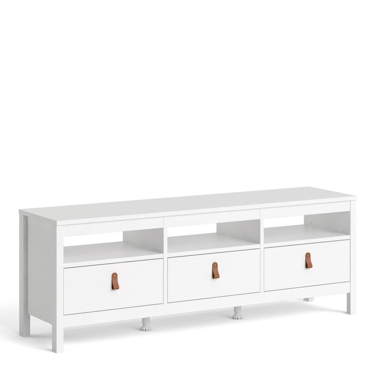 Barcelona Tv-unit 3 drawers in White - White - Rosalind Collection