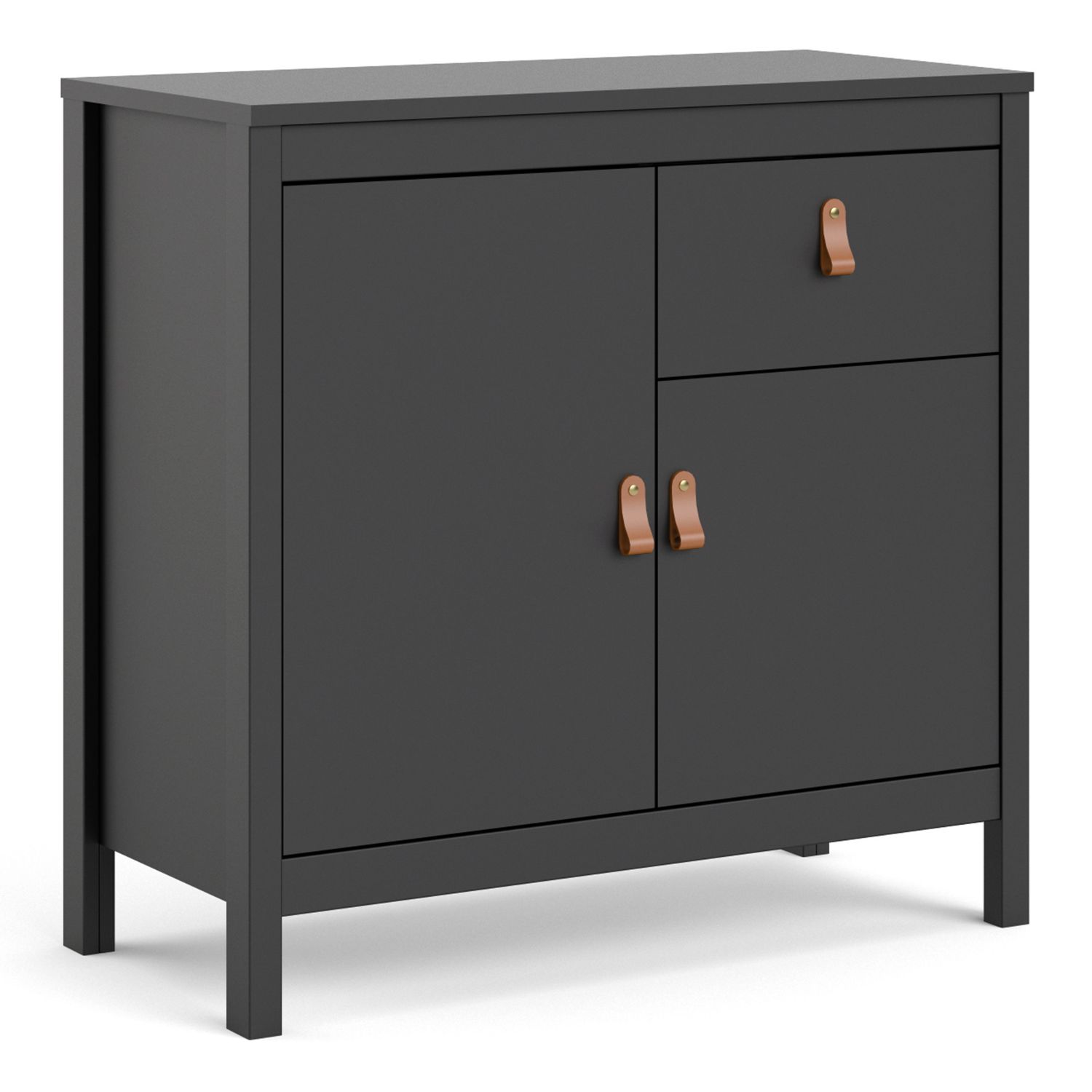 Barcelona Sideboard 2 doors + 1 drawer in Matt Black - Matt Black - Rosalind Collection