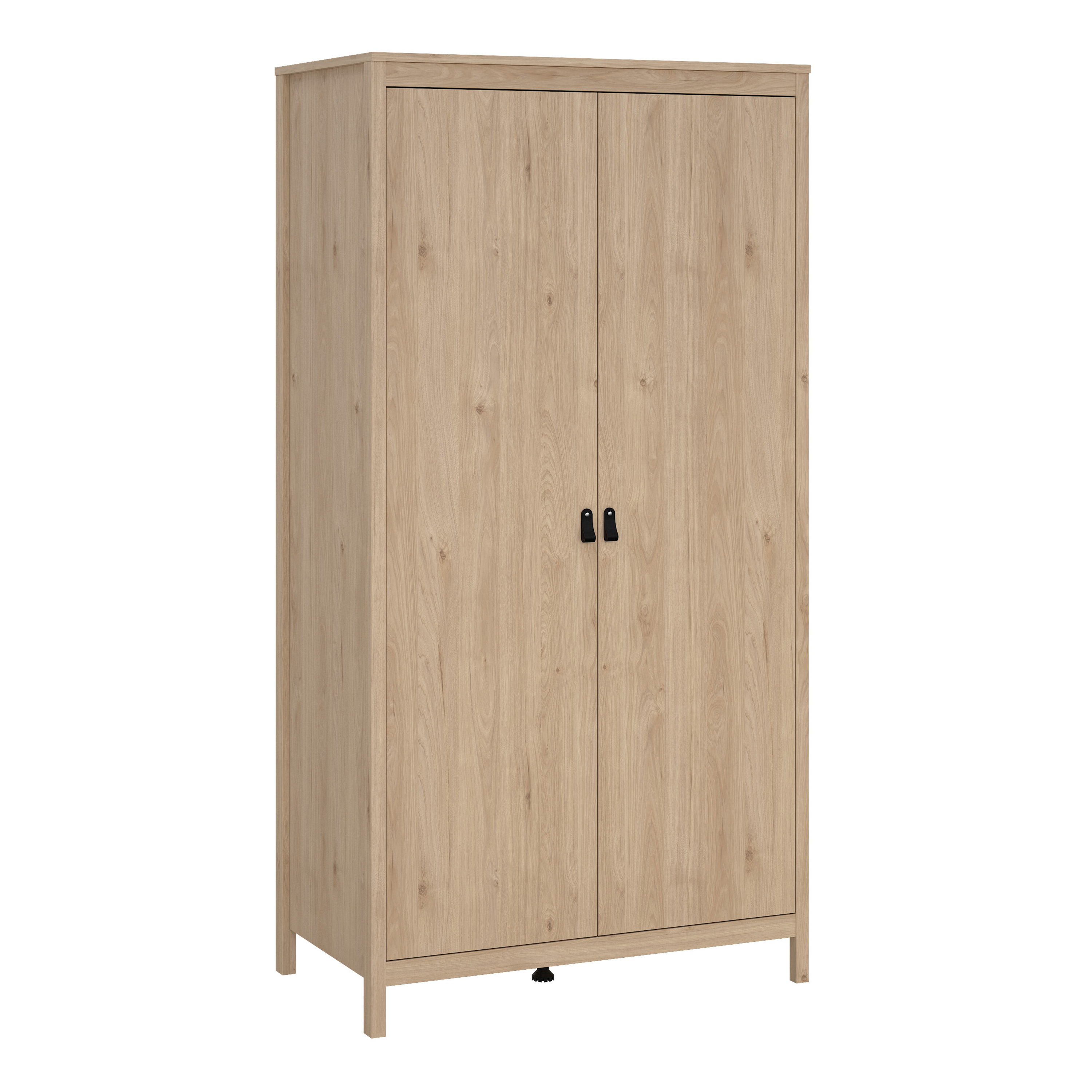 Wardrobe - BURNLEY 2 Doors Wardrobe Light Oak 102cm - Rosalind Collection